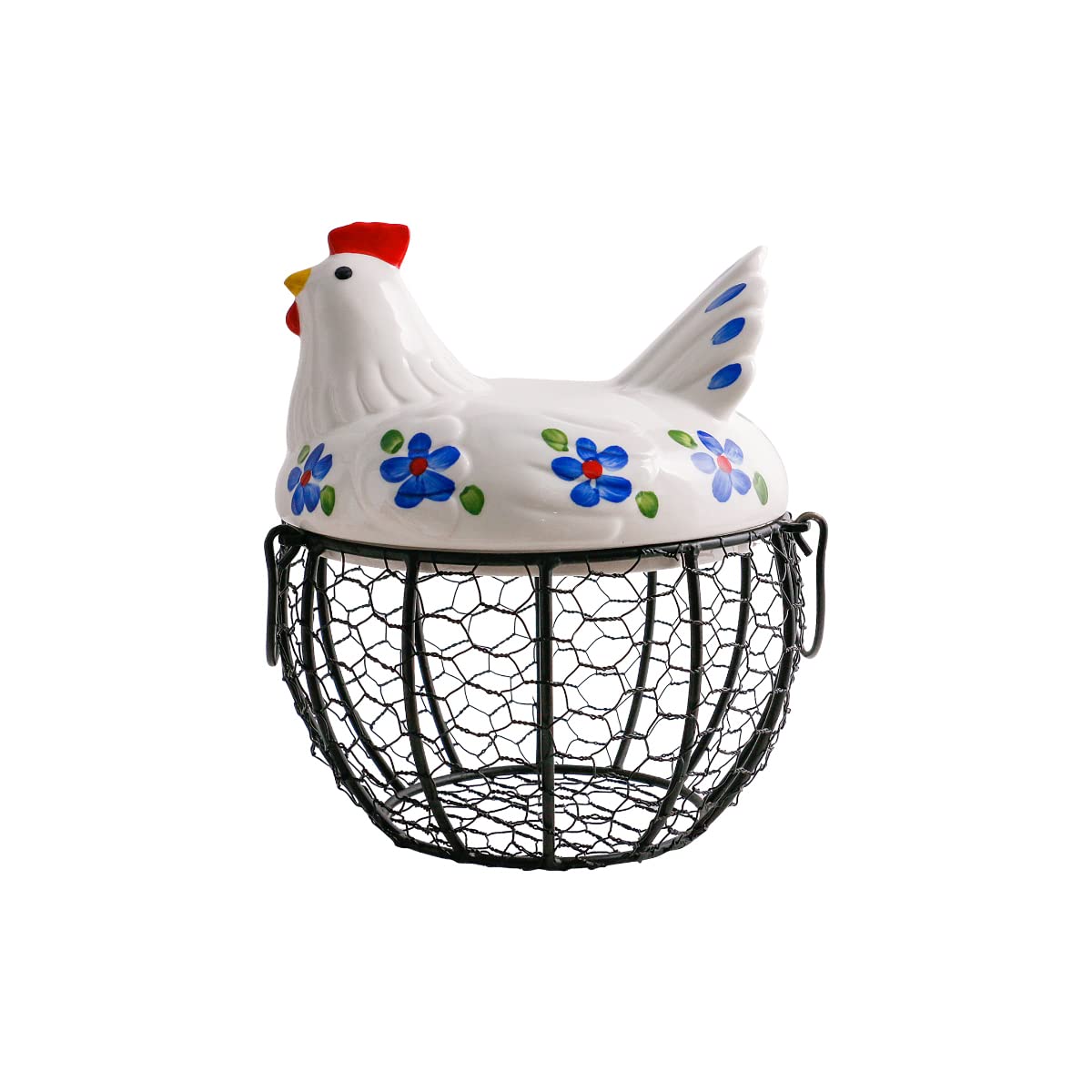 Farmhouse Style Egg Storage Basket - Rustic Decorative Kitchen Storage Baskets for Eggs, Fruits & Vegetables | Perfect for Farmhouse, Country Kitchen & Pantry Organization