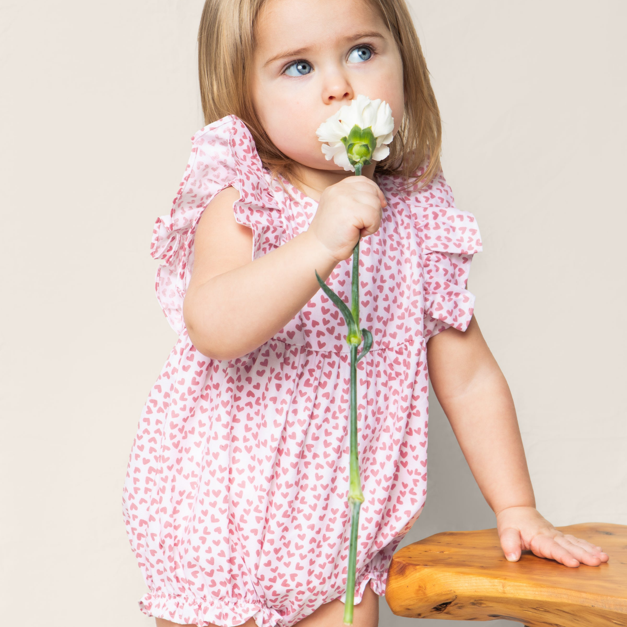 Sweethearts Baby Twill Ruffled Romper - Soft & Comfortable Outfit for Infants & Toddlers - Perfect for Playdates, Parties & Photo Shoots