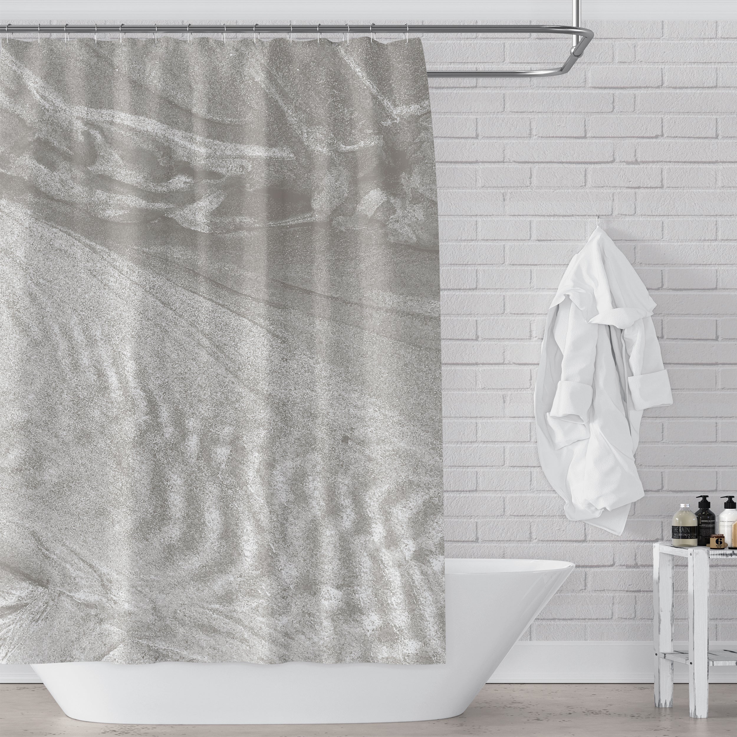 Tidal Sands Neutral Shower Curtain - Waterproof Bathroom Decor for Modern & Coastal Style Homes | Perfect for Master Bath, Guest Bath & Beach House