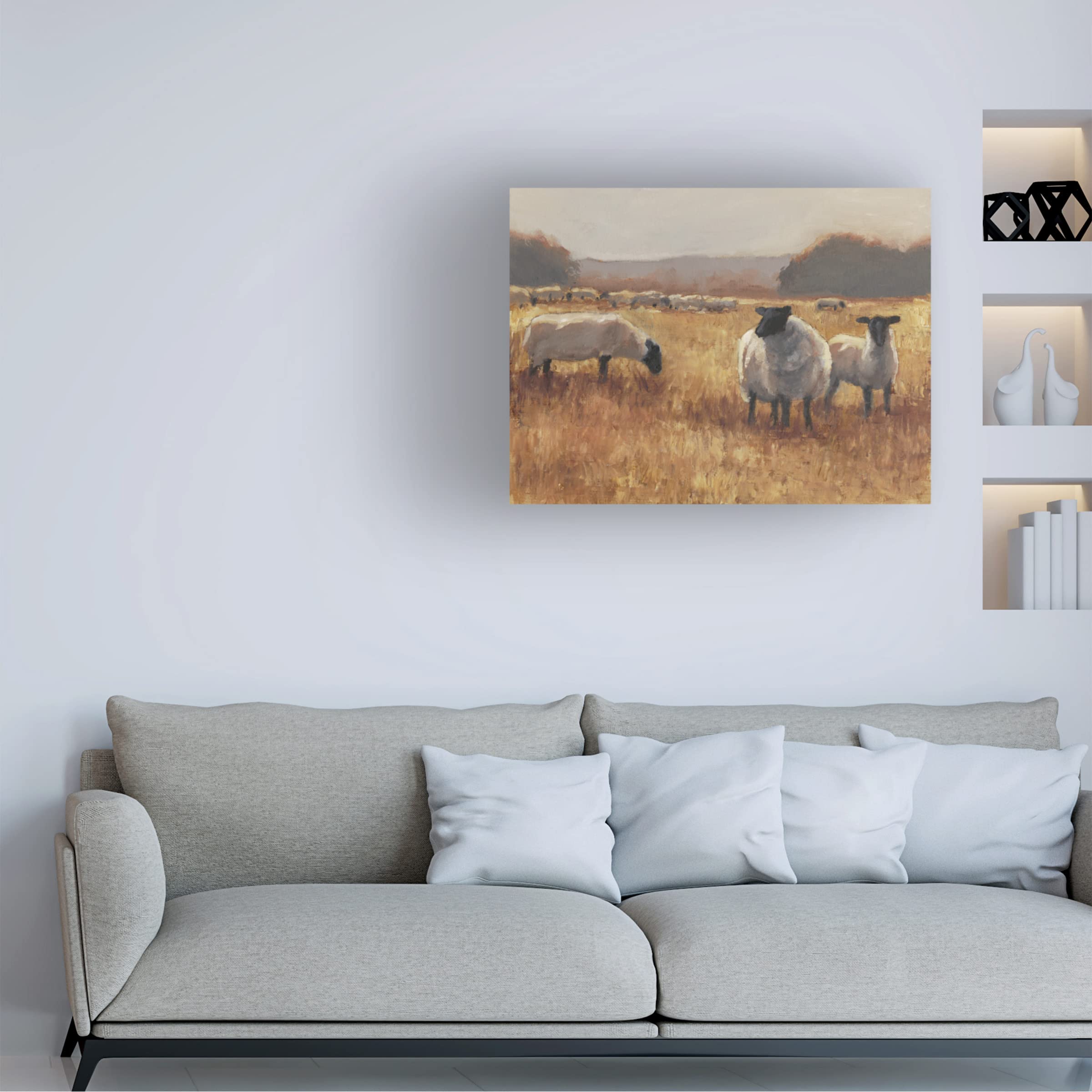 Trademark Fine Art 'Grazing at Sunset II' by Ethan Harper - Stunning Landscape Canvas Wall Art for Living Room, Bedroom & Office Decor