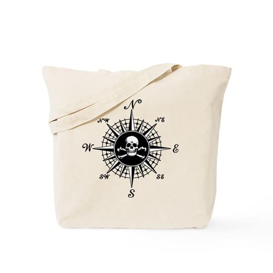 Compass Rose II Natural Canvas Tote Bag - Eco-Friendly Reusable Shopping Bag for Groceries, Beach & Daily Use | Durable Cotton Carryall for Women & Men
