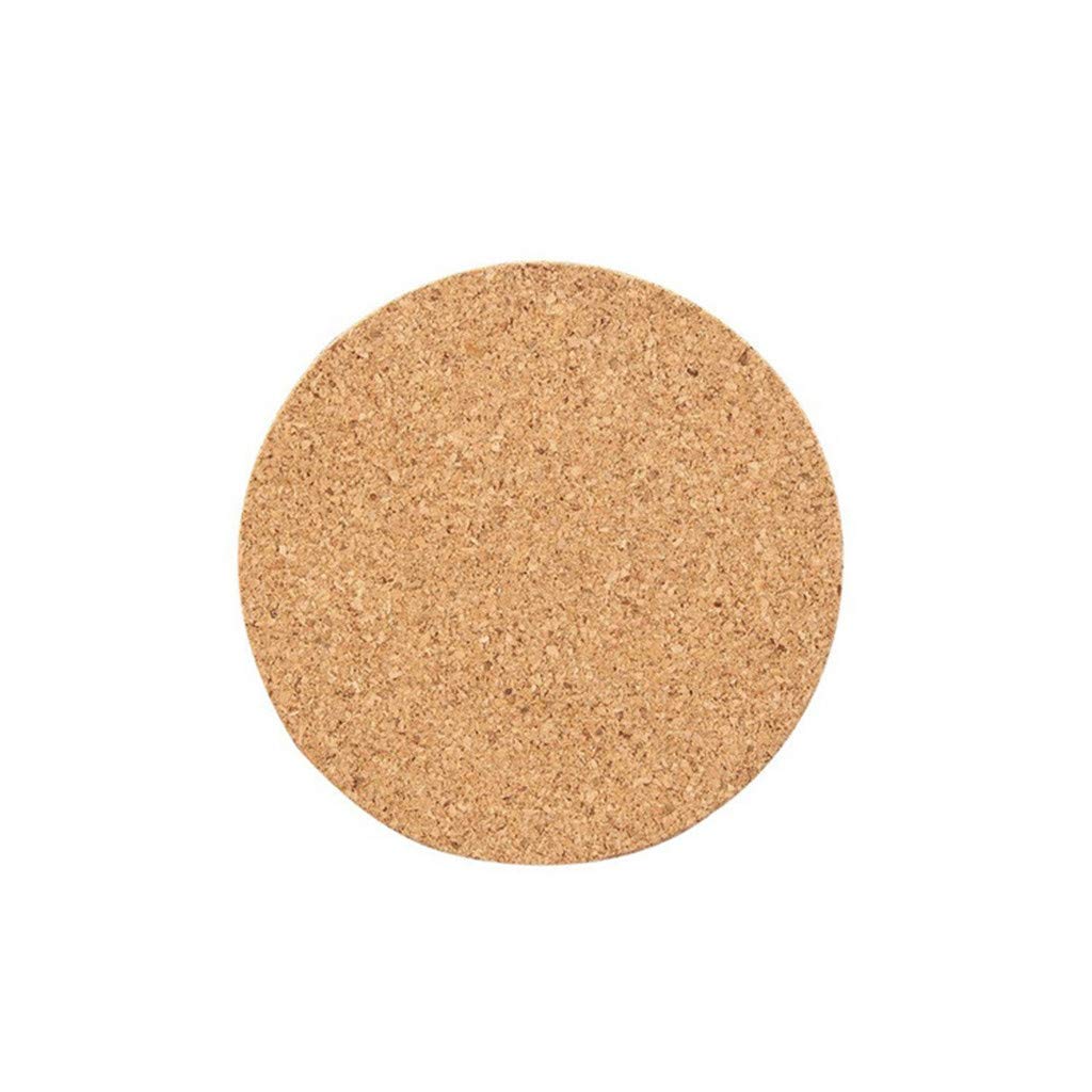 Natural Wood Cork Table Decor Mat - Set of 10 Mini Coasters for Cups, Mugs, Bottles & Drinkware - Perfect for Coffee, Tea, Wine & Beverages - Ideal for Kitchen, Dining Table, Bar Counter & Home Decor (One Size)