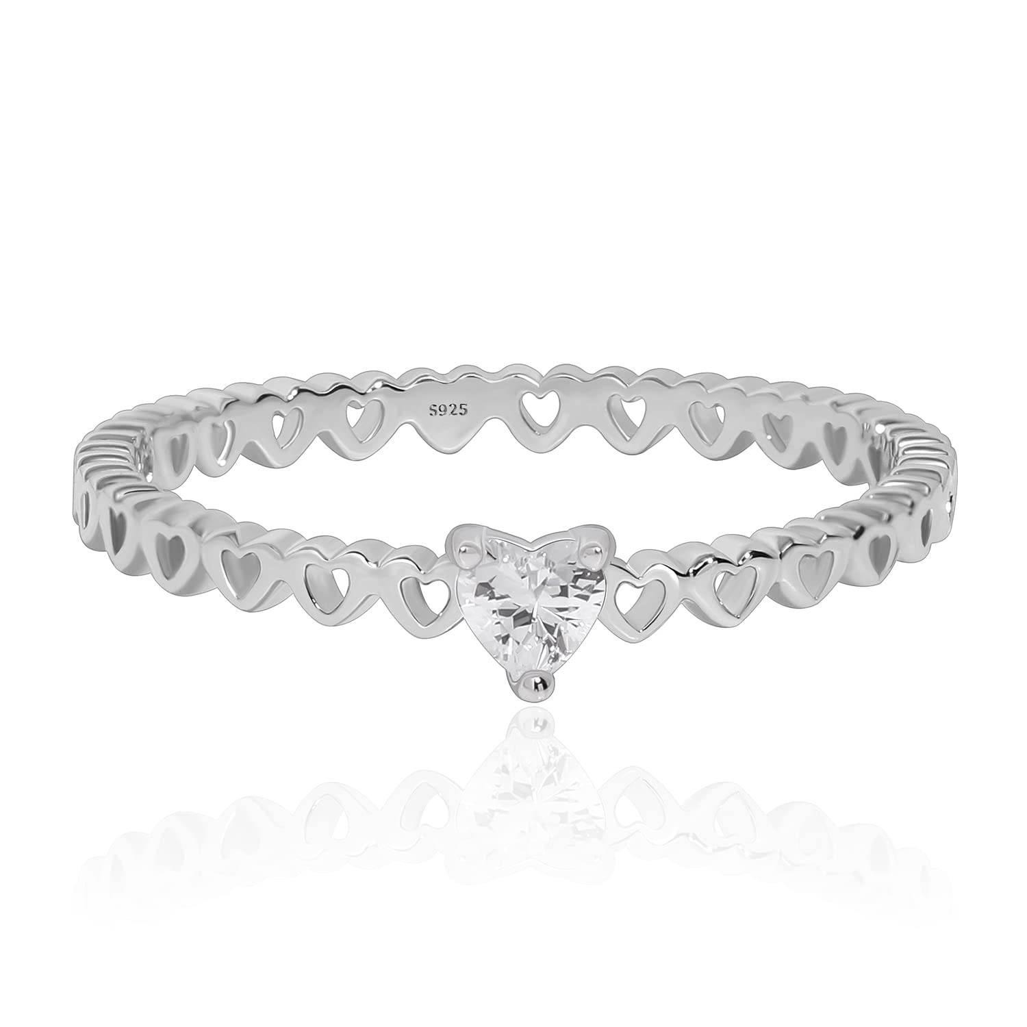 Meissa Heart Engagement Rings for Women - Sterling Silver Promise Ring, Love Ring, Wedding Band - Elegant & Timeless Jewelry for Proposals, Anniversaries & Special Occasions