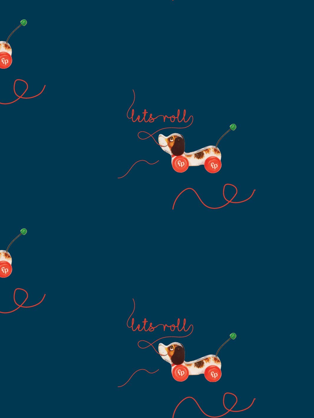 Fisher Price™ 'Let's Roll' Navy Blue Wallpaper - Perfect for Kids' Rooms, Nurseries & Play Areas