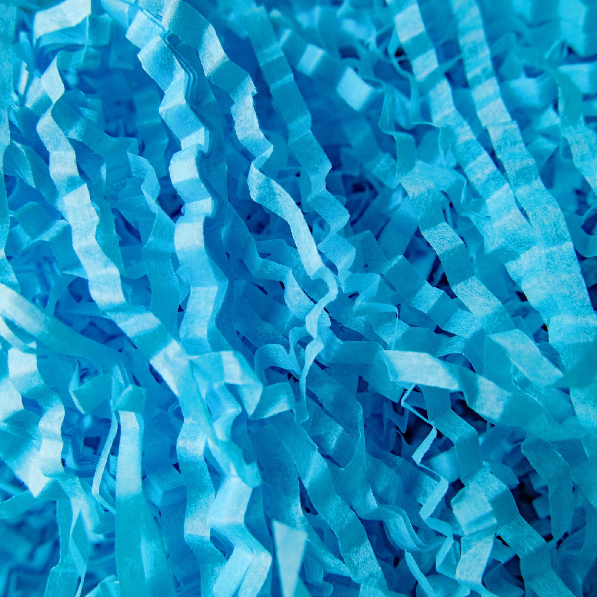 TCAIRG Light Blue Crinkle Cut Paper Shred Filler (1/2 LB) - Premium Gift Wrapping & Basket Filling Material, Decorative Box Confetti for Parties, Weddings, Baby Showers & DIY Crafts