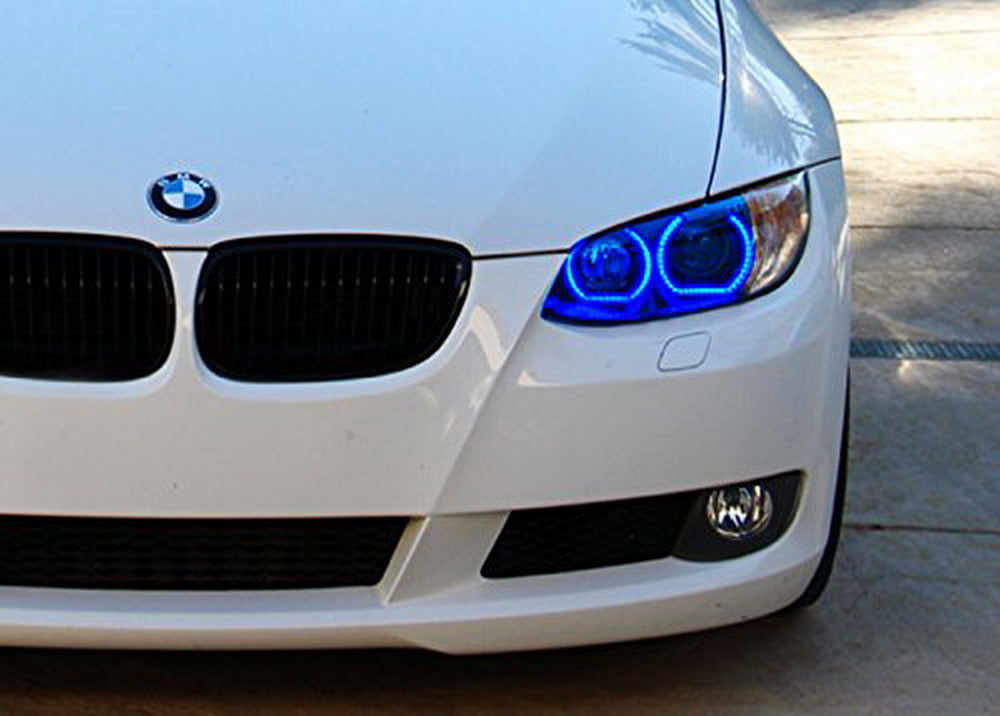 DTM Style RGB LED Angel Eye Halo Rings with Acrylic Covers for BMW Headlights - Upgrade Your BMW's Front Grille & Headlight Style (E36 E46 E90 F30 Models) - Perfect for Night Driving & Car Shows