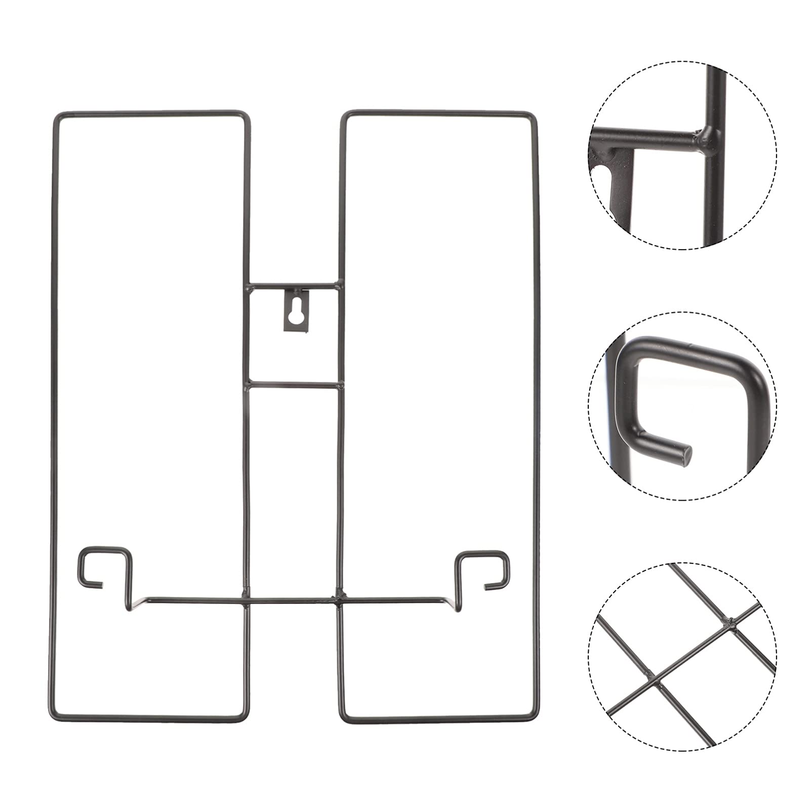 Cabilock Adjustable Vertical Wall Mount Plate Display Rack - Iron Metal Easel Stand for Wall Hanging, Non-Slip Plate Holder for Kids & Adults - Perfect for Kitchen, Dining Room, Art Studio & Home Decor