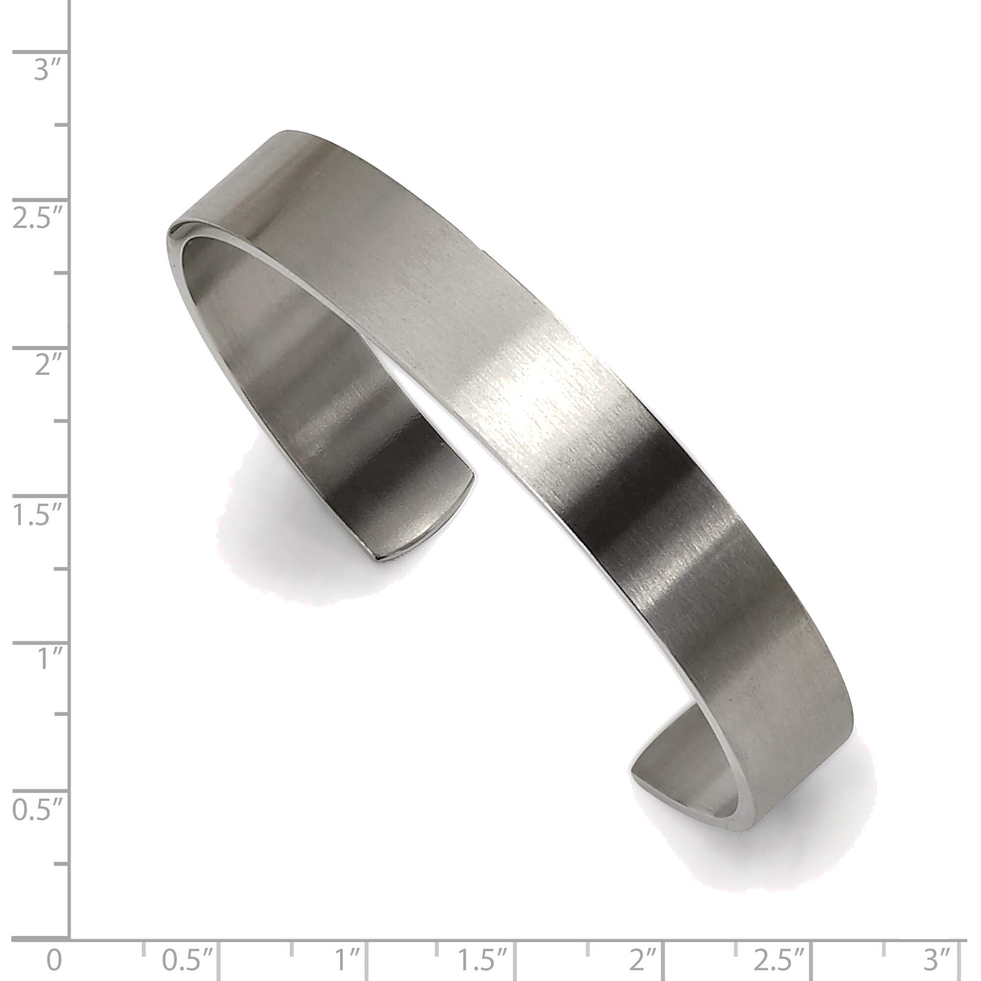 Stainless Steel Brushed Cuff Bangle - Elegant Jewelry for Women