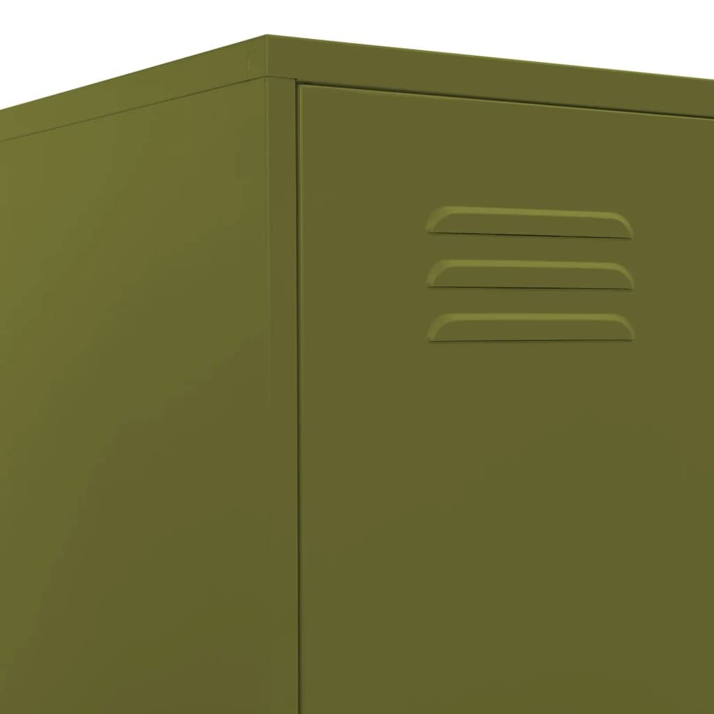 Olive Green Steel Storage Cabinet - 13.8x18.1x70.9 Inch Lockable Metal Cupboard for Garage, Office & Home Organization | Heavy-Duty Floor Cabinet with Secure Doors for Tools, Files & Supplies