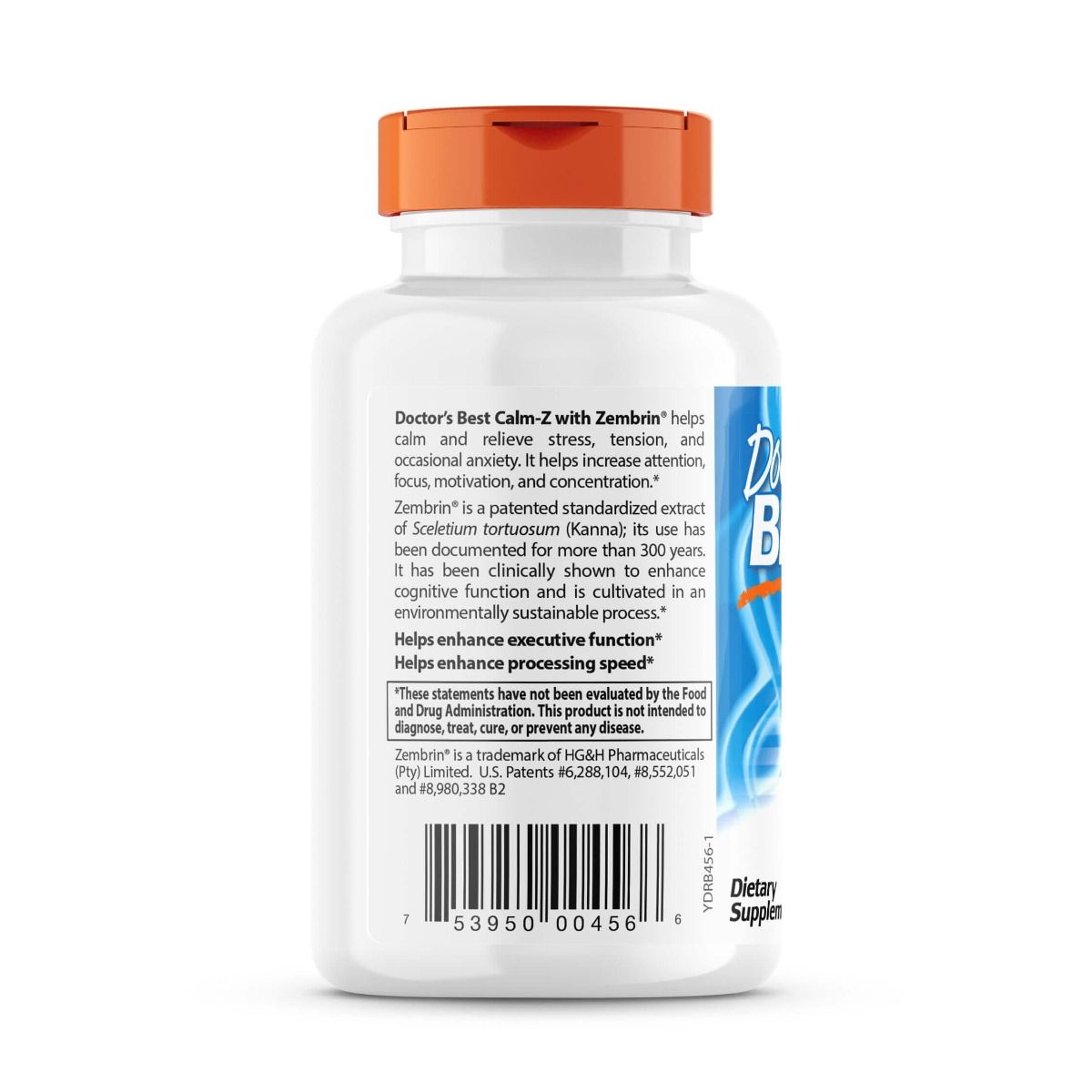 Doctor's Best Calm Z with Zembrin 25mg - 60 Vegetarian Capsules for Stress Relief & Relaxation - Supports Mental Clarity & Sleep - Vegan, Non-GMO Supplement for Daily Wellness