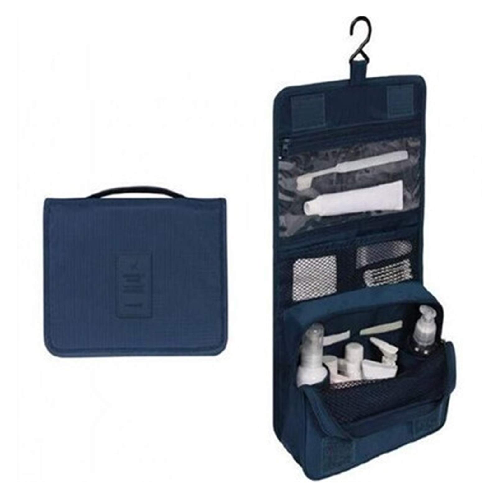 JBIVWW Large Makeup Bag for Women - Waterproof Travel Cosmetic Organizer with High Capacity, Perfect Toiletry Storage for Vacation & Daily Use (Navy Blue) - Ideal for Travel, Gym, Work & Home Organization