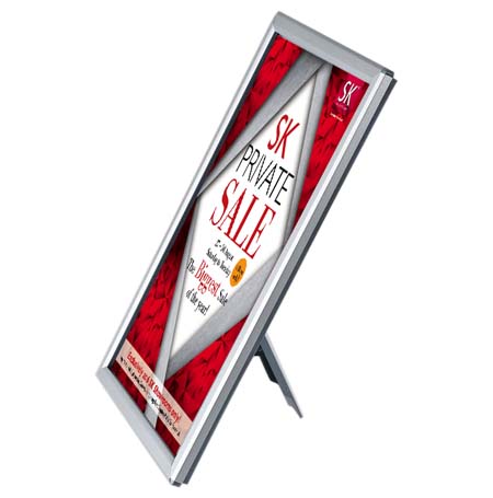 5x7 AD Promo Snap Frame in Metal Silver Finish - Counter Top, Tabletop, Shelf & Wall Mount Display for Retail Stores, Restaurants & Offices