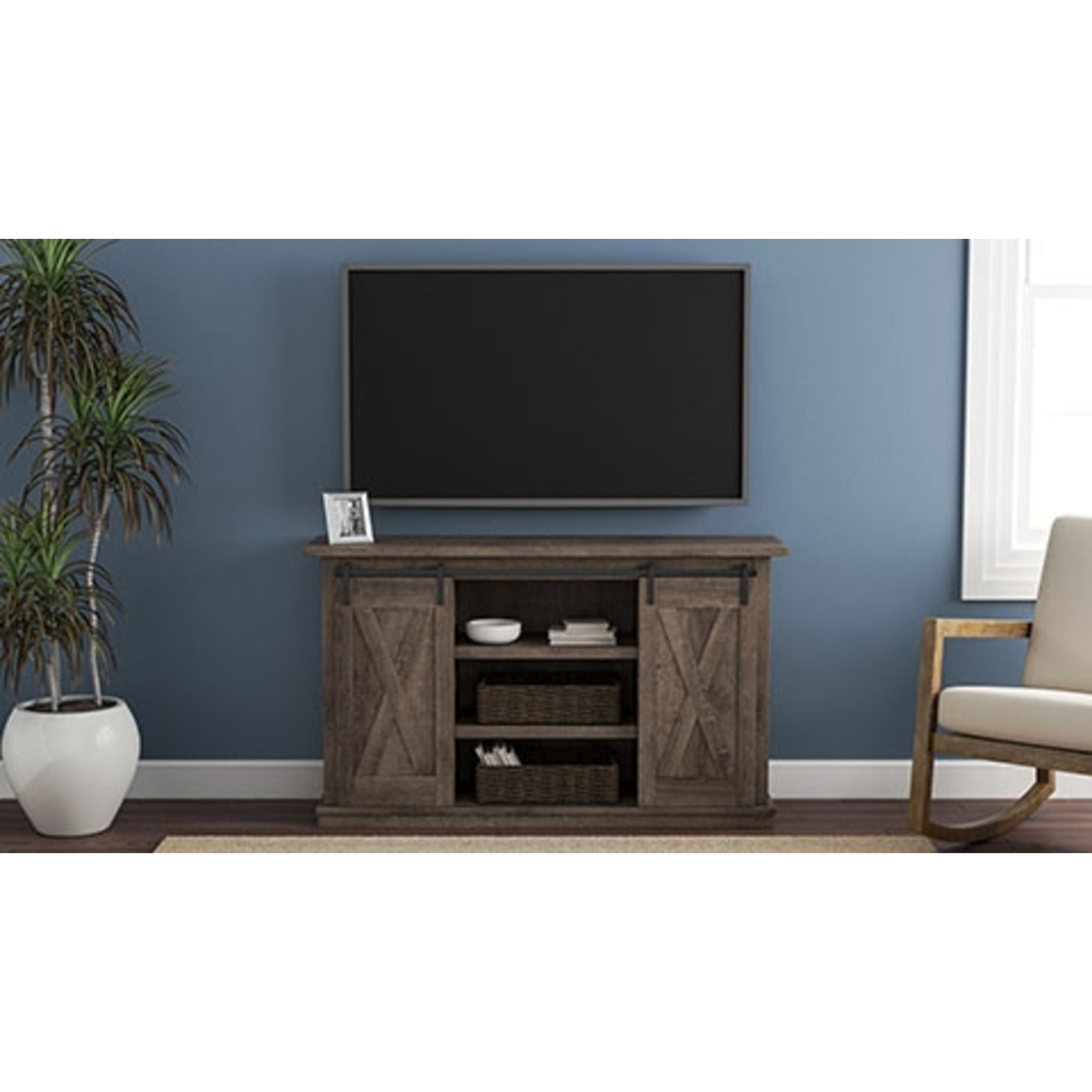 Arlenbry Modern TV Stand with Storage - 60 Inch Entertainment Center for Living Room, Gray - Perfect for Flat Screen TVs & Home Theater Setup