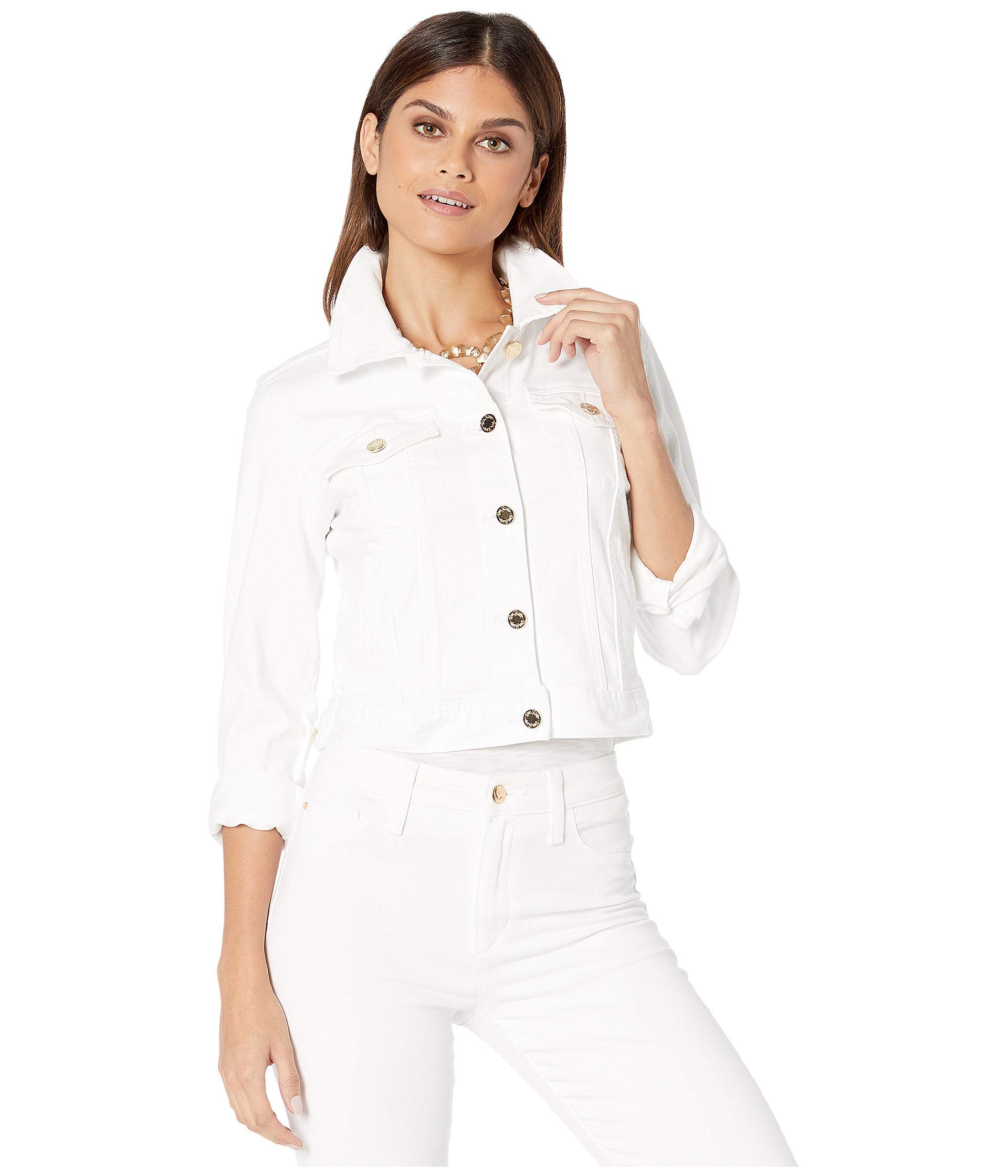 Lilly Pulitzer Seaspray Denim Jacket for Women - Lightweight Distressed Denim Jacket with Floral Embroidery | Perfect for Spring, Summer, Beach Vacations & Casual Outings
