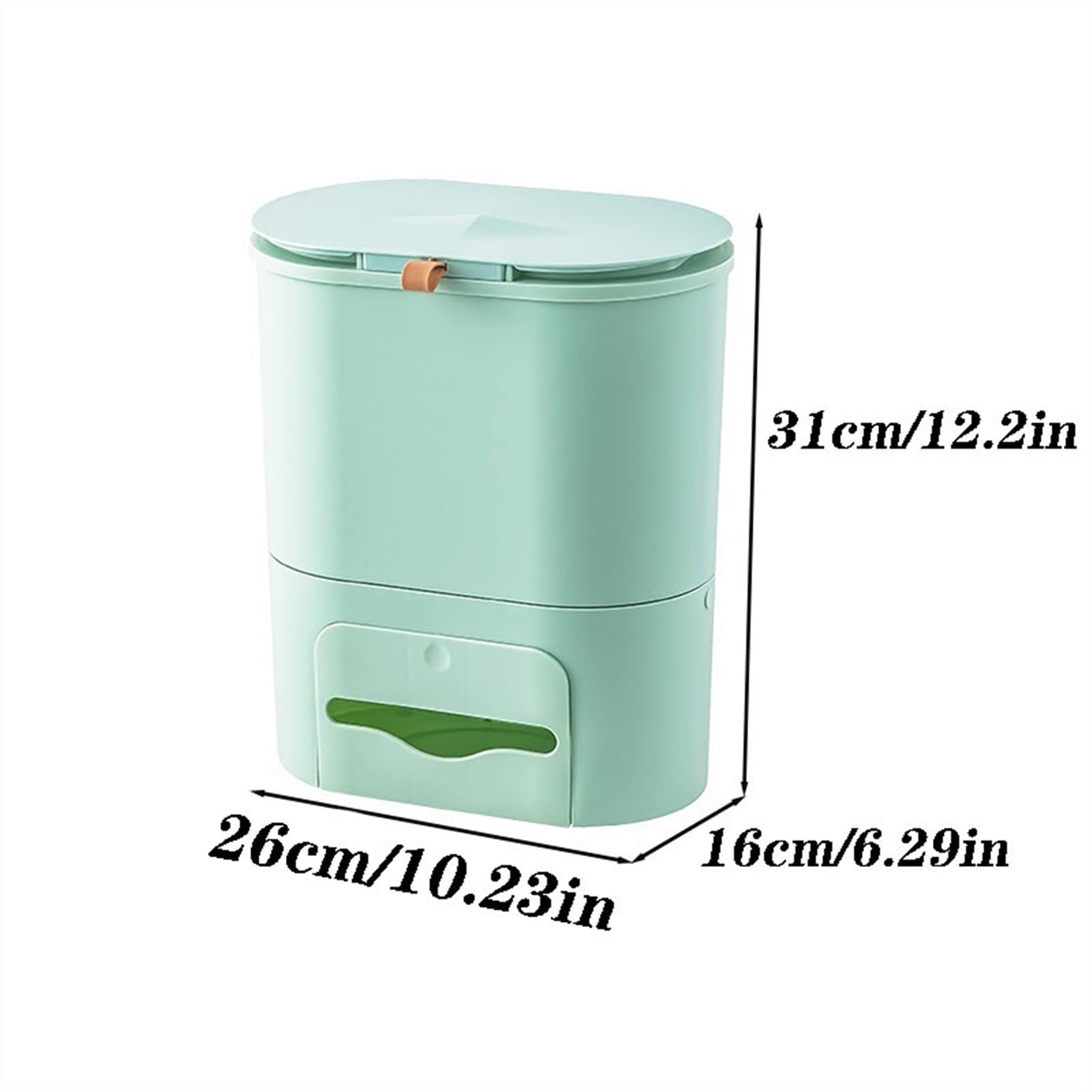 TOMYEUS Wall Mounted Trash Can with Lid - Medium Size Kitchen & Bathroom Garbage Bin for Home, Office - Space Saving Hanging Waste Basket for Under Sink, Toilet, Laundry Room Storage