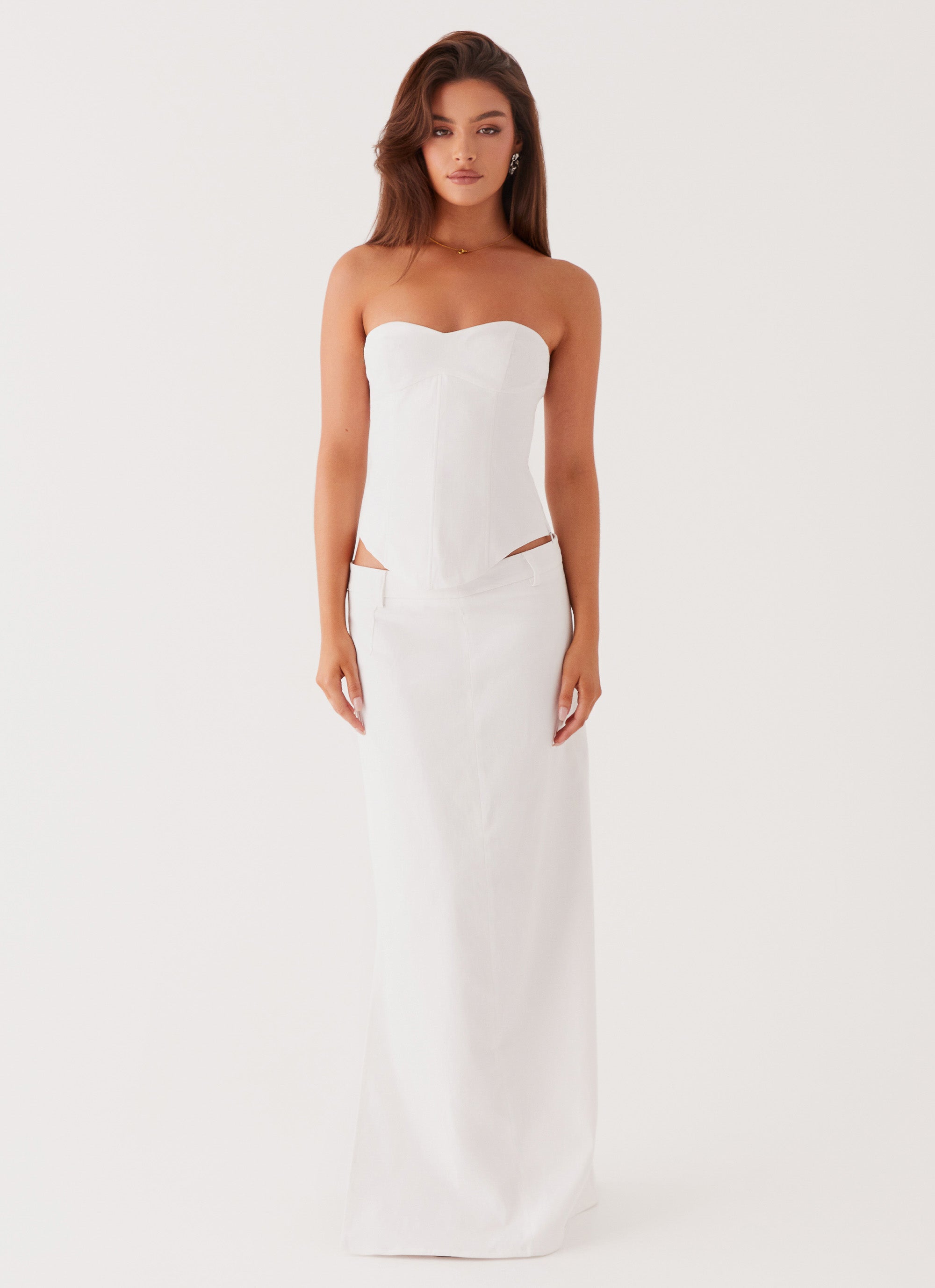 Jaslyn Corset Top for Women - Sexy White Bustier Shirt for Layering, Date Night & Special Occasions