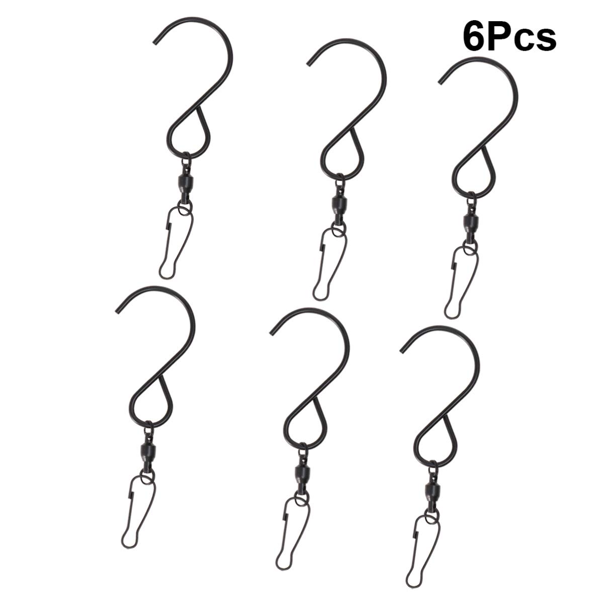360° Swivel Display Hooks - 6 Pack Rotating Hooks for Wind Chimes, Flower Baskets & Home Decor - Durable Wall Hangers for Indoor/Outdoor Use