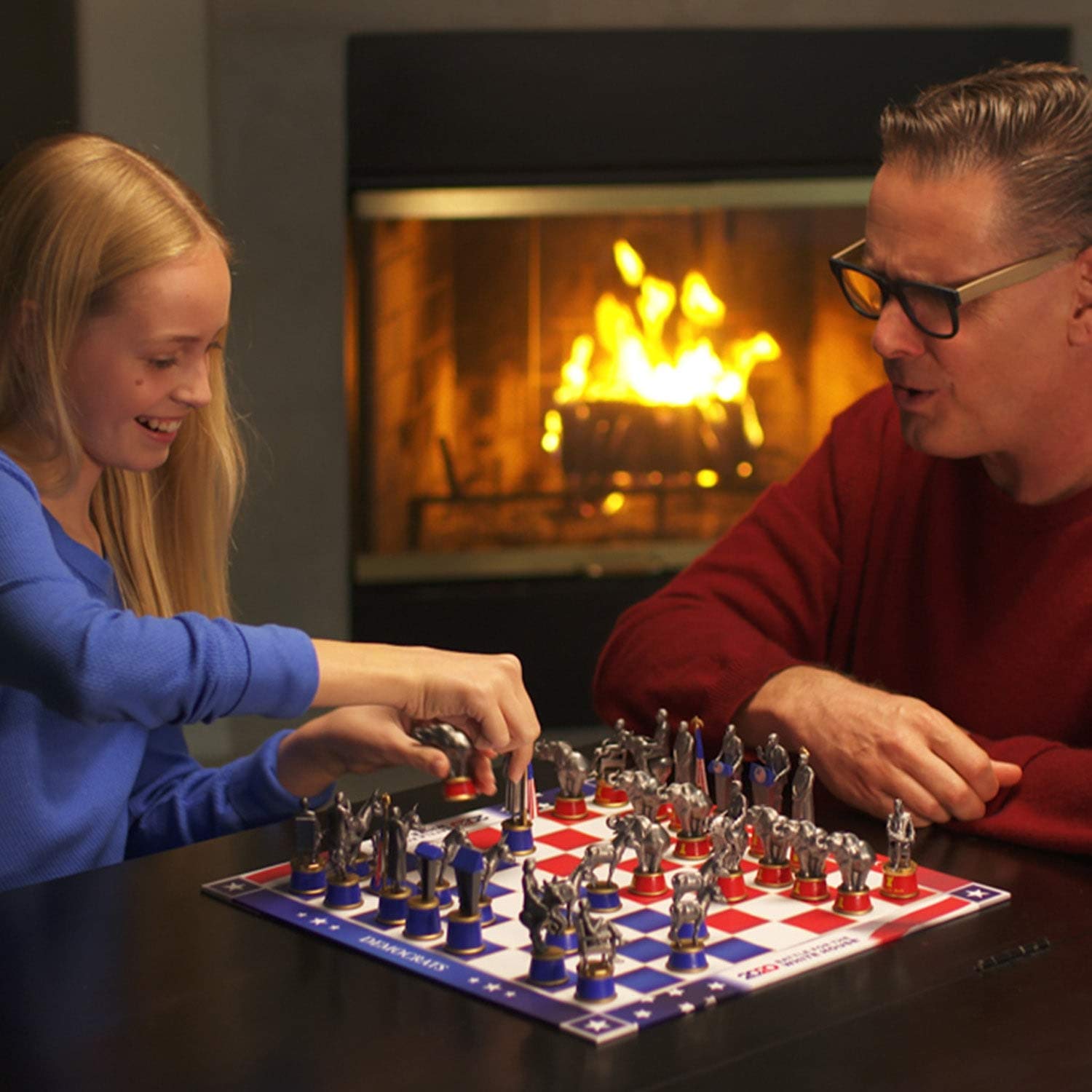 2020 Battle for The White House Collector's Chess Set - Political-Themed Chess Board Game with Democrat vs Republican Pieces | Perfect for Election Parties, Political Enthusiasts & Unique Home Decor