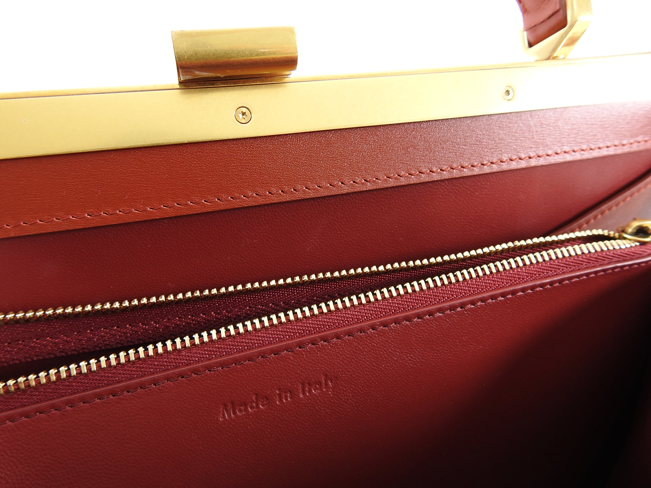 Celine Red Dark Claycourt Medium Clasp Bag 2018 - Luxury Designer Handbag for Women, Perfect for Work, Evening Events & Travel Accessories