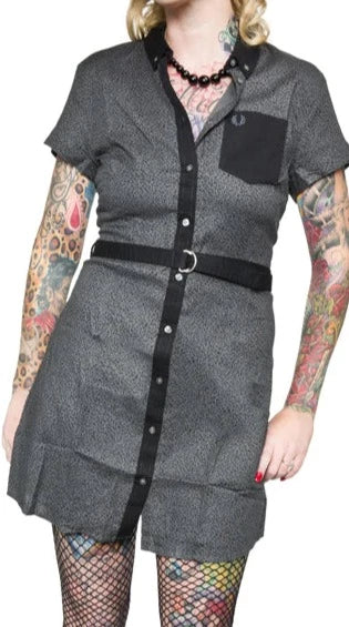 Fred Perry Leopard Print Dress for Women | Vintage-Inspired Animal Print Dress | Perfect for Casual Outings, Parties & Date Nights