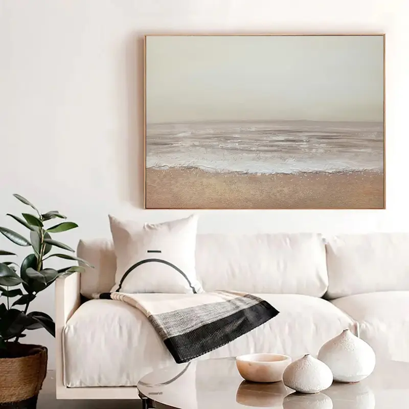 Ocean and Sky Painting #OS 013 - Handmade Canvas Wall Art for Home & Office Decor - Perfect for Living Room, Bedroom, or Office Wall Decor