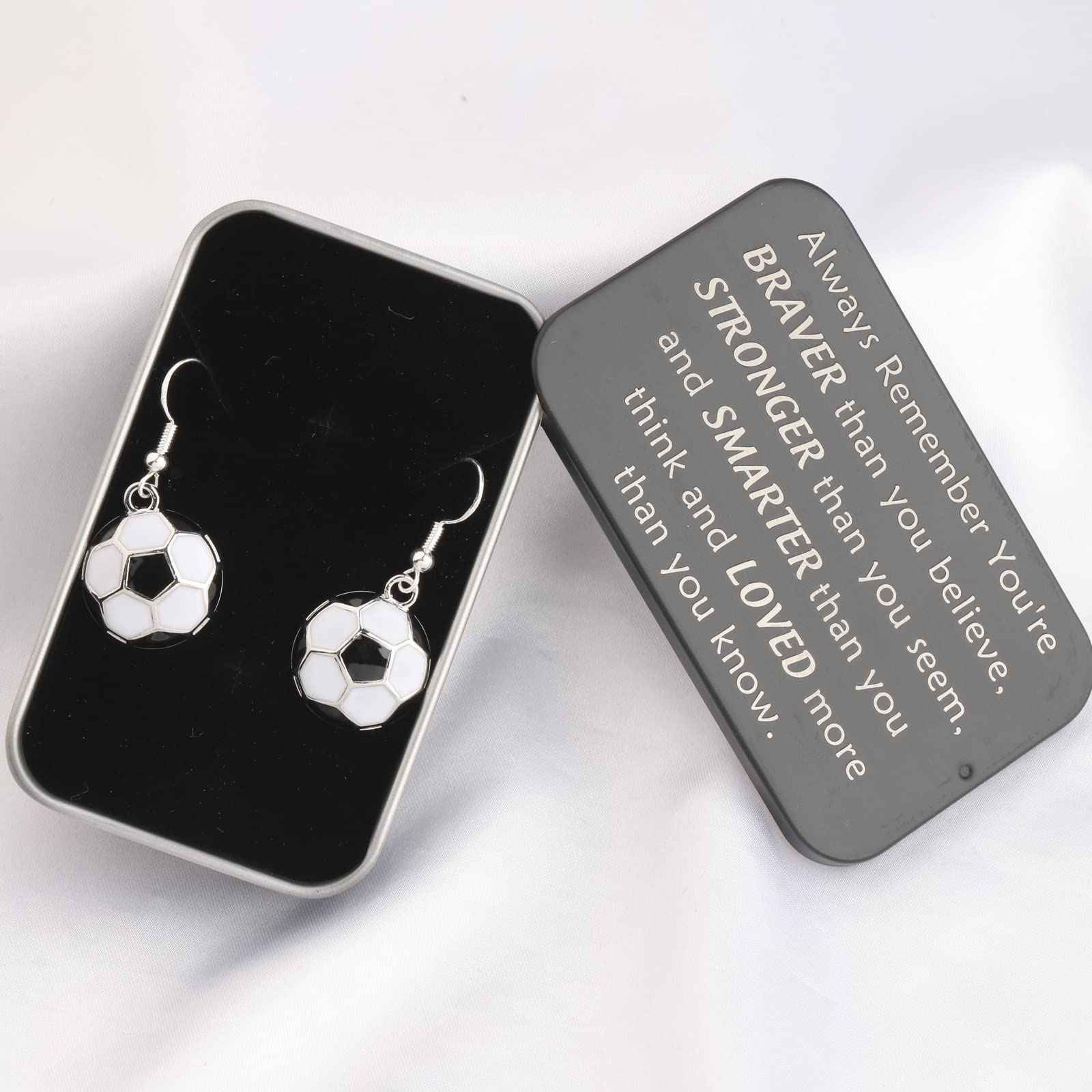 BNQL Soccer Dangle Earrings - Soccer Ball Drop Earrings for Women & Girls - Perfect Soccer Jewelry Gifts for Players, Fans & Lovers - Great for Game Days, Birthdays & Special Occasions