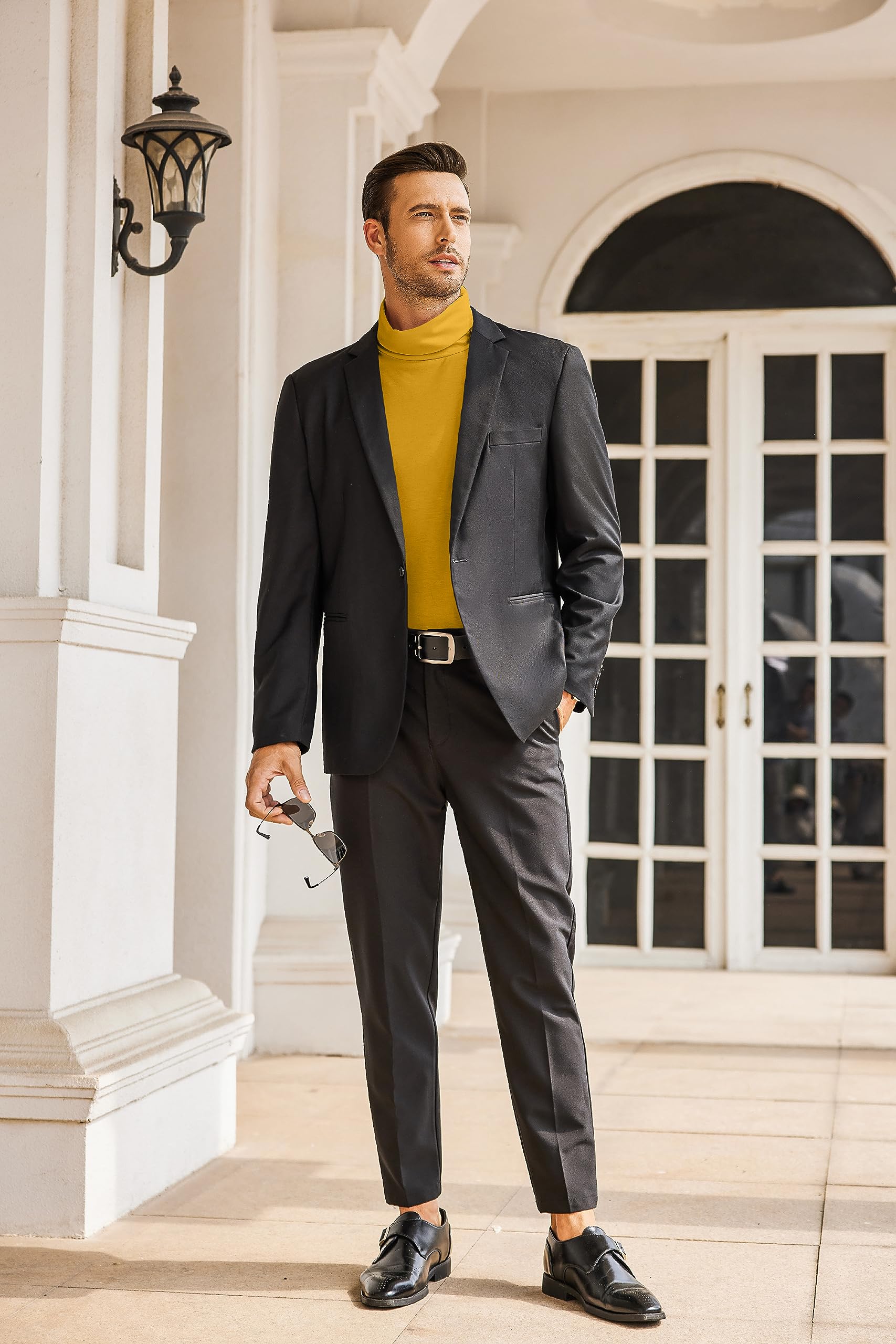 COOFANDY Men's Slim Fit Turtleneck T-Shirt - Lightweight Cotton Casual Pullover for Everyday Wear | Office, Date Night & Fall Layering Essential