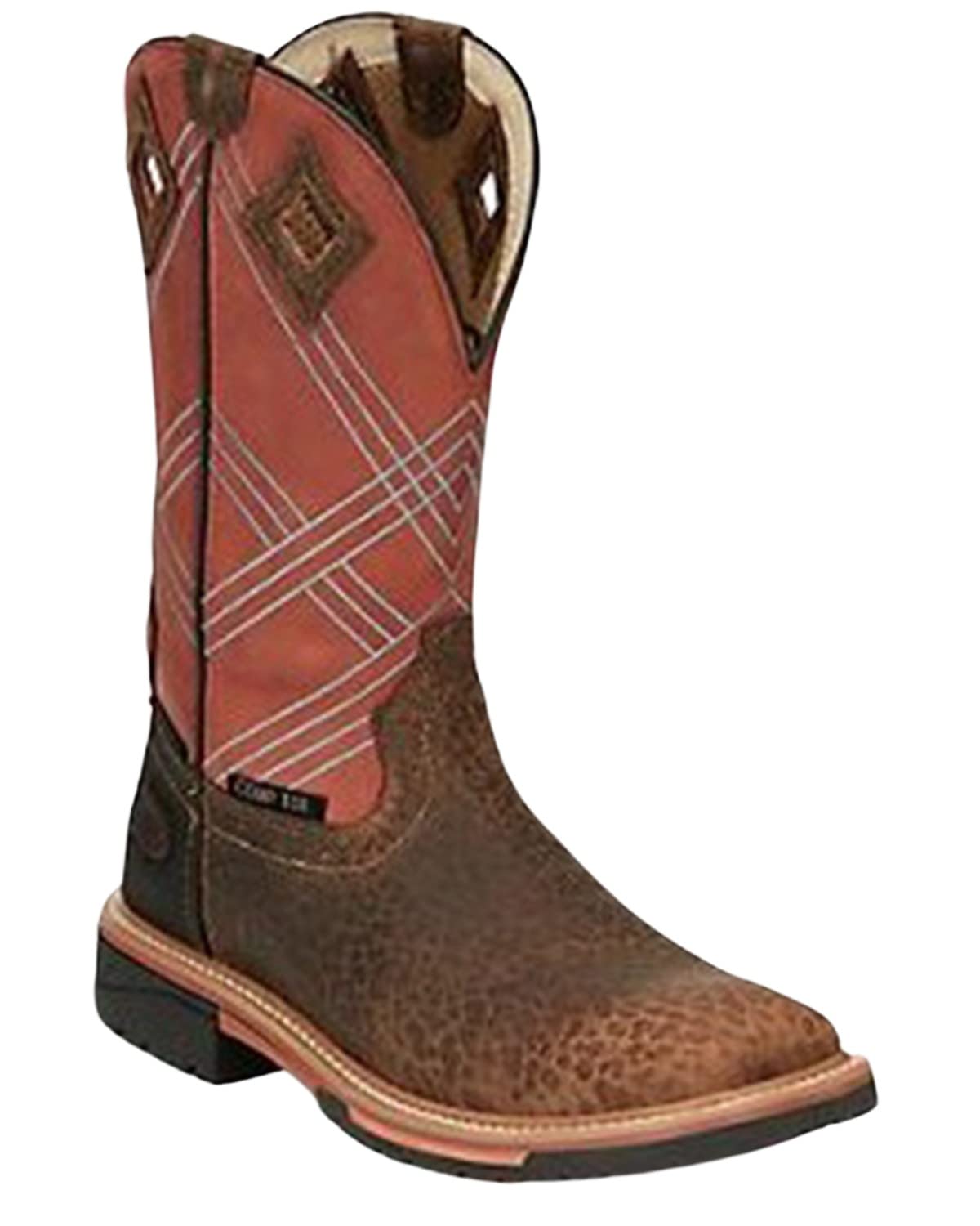 Justin Men's Dalhart Safety Toe Work Boots - Steel Toe, Slip Resistant, Waterproof for Construction, Warehouse & Outdoor Work