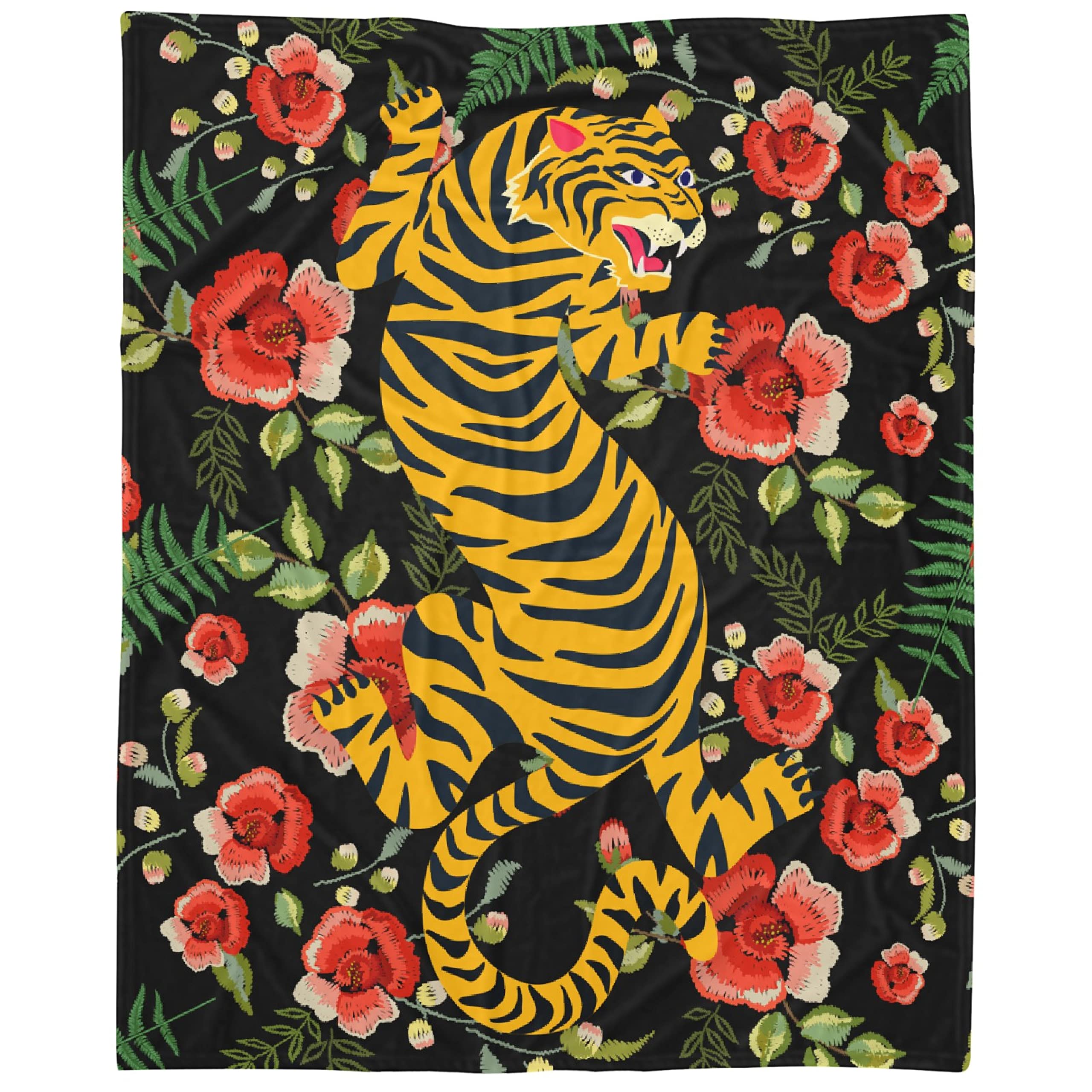 Premium Soft Tiger Print Fleece Blanket - 120