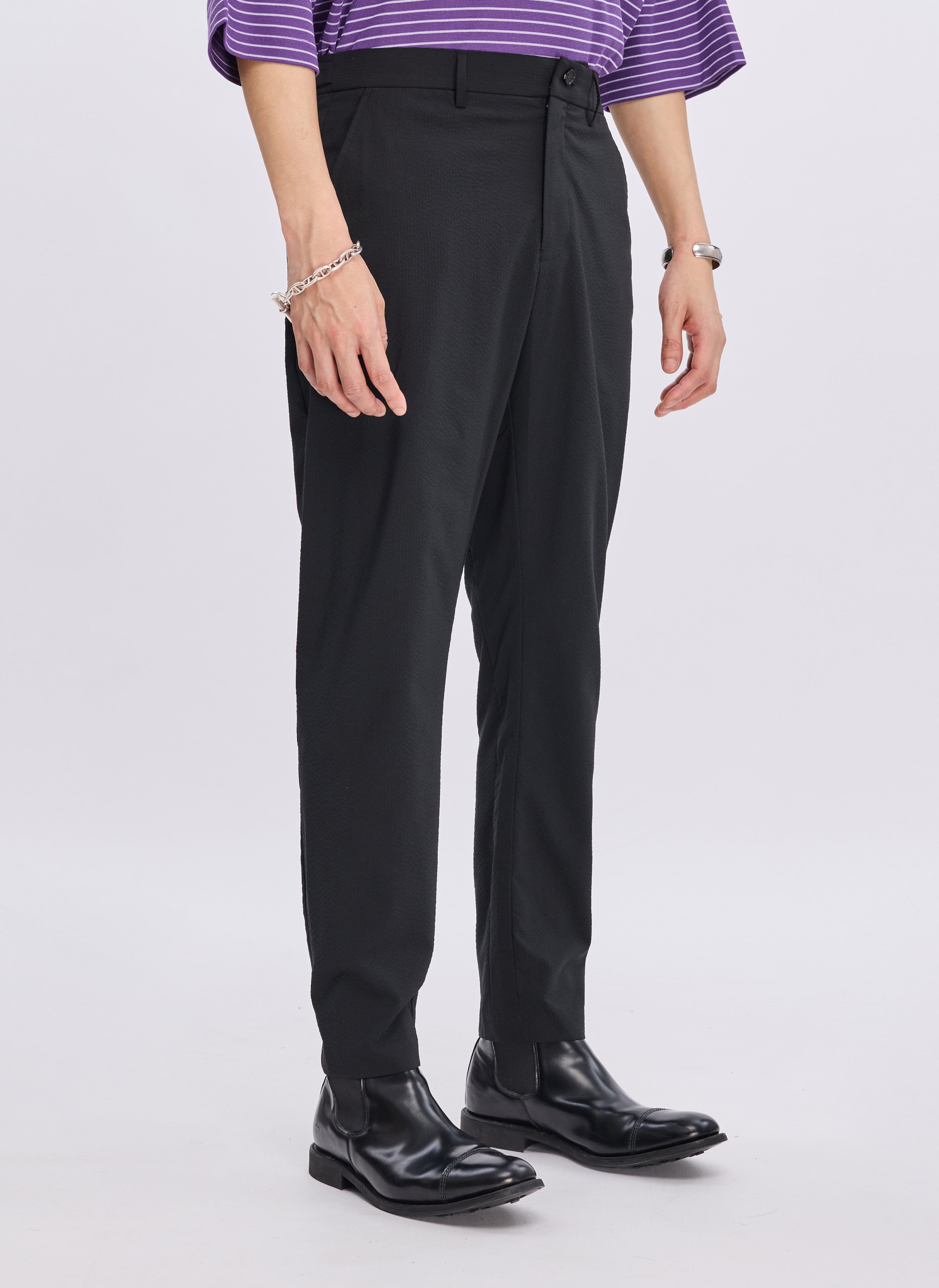 ECO Seersuckers Solotex Ankle-Length Tapered Slim Pants for Men - Breathable & Comfortable Tapered Fit (Size P 07) | Perfect for Office Wear, Casual Outfits & Summer Travel