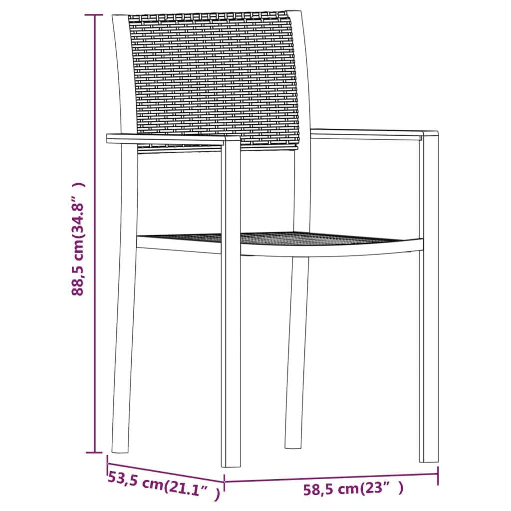 vidaXL 3-Piece Patio Dining Set - Outdoor Garden Table and Chairs for Lawn, Yard, Terrace & Balcony - Black Seating Furniture for Al Fresco Dining & Entertaining