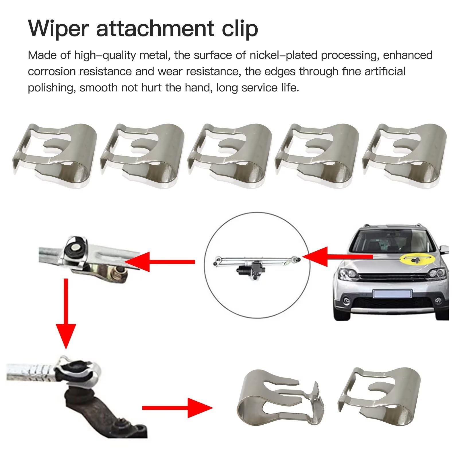 Universal Wiper Motor Linkage Kit - 10pcs for Car Windshield Repair