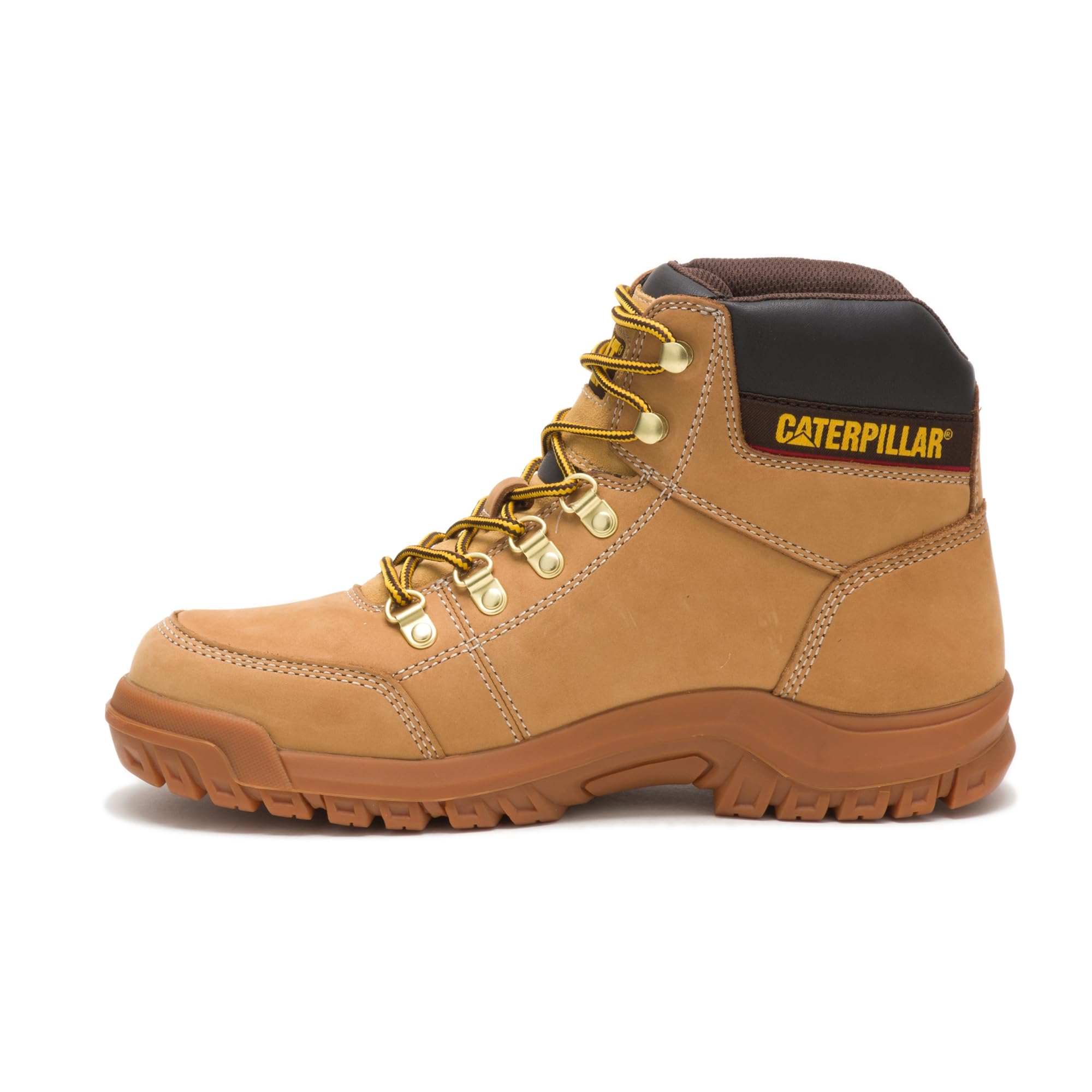 Cat Footwear Men's Outline Soft Toe Work Boot - Durable & Comfortable Safety Shoes for Construction, Hiking & Outdoor Work