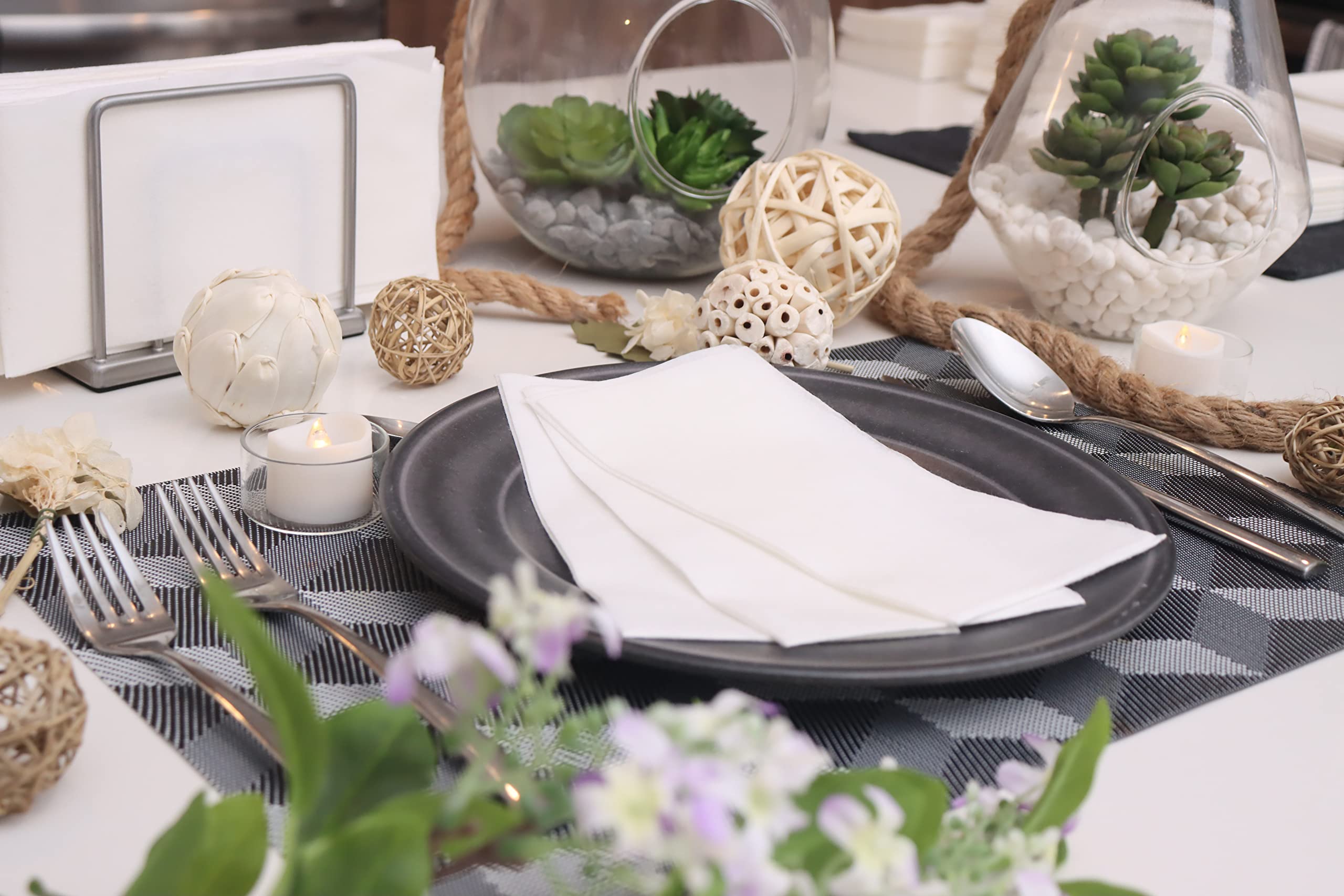 Premium Linen Feel Disposable Guest Towels - Soft White Bathroom & Wedding Napkins (Pack of 2880) | Ideal for Parties, Events & Upscale Restrooms