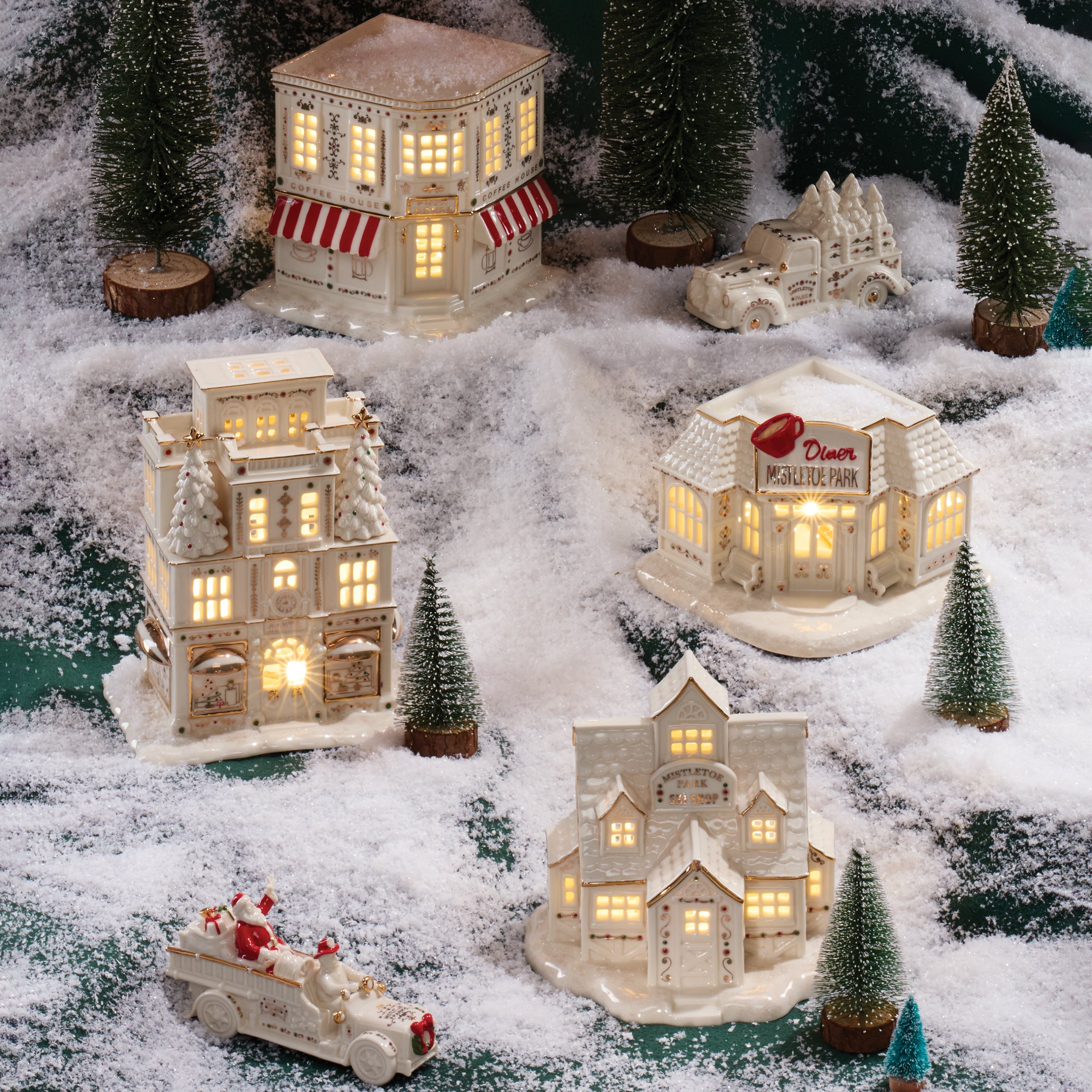 Santa's Fire Truck Figurine - Mistletoe Park Christmas Decoration for Holiday Home Décor, Gift & Collectible | Perfect for Christmas Tree, Mantel & Festive Displays