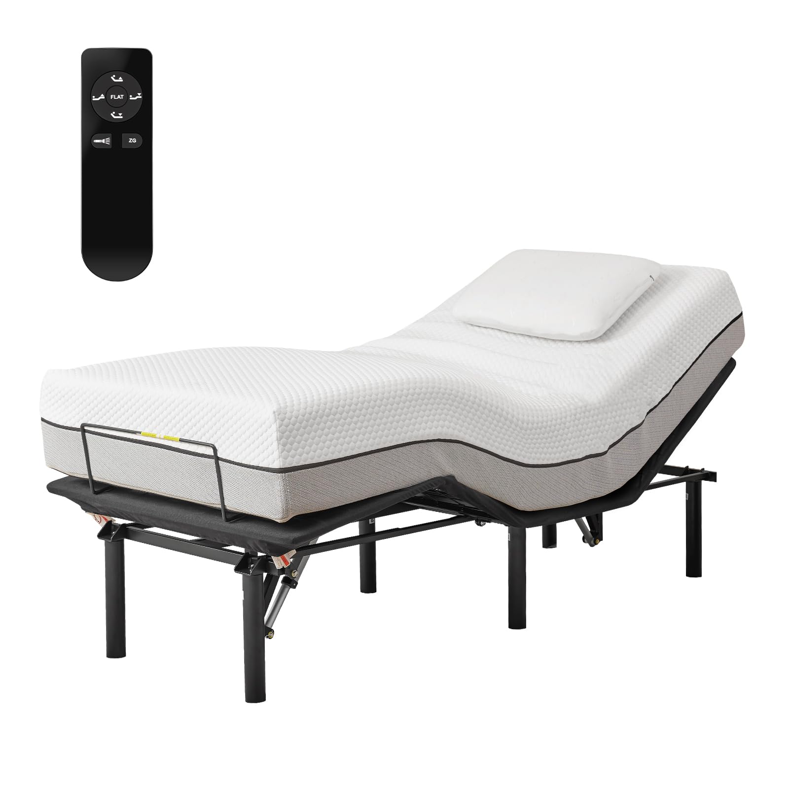 Electric Adjustable Bed Frame with Wireless Remote - Ergonomic Twin XL Size, Anti-Snore Feature, Head & Foot Incline - Perfect for Home, Office, or Guest Room (Black)