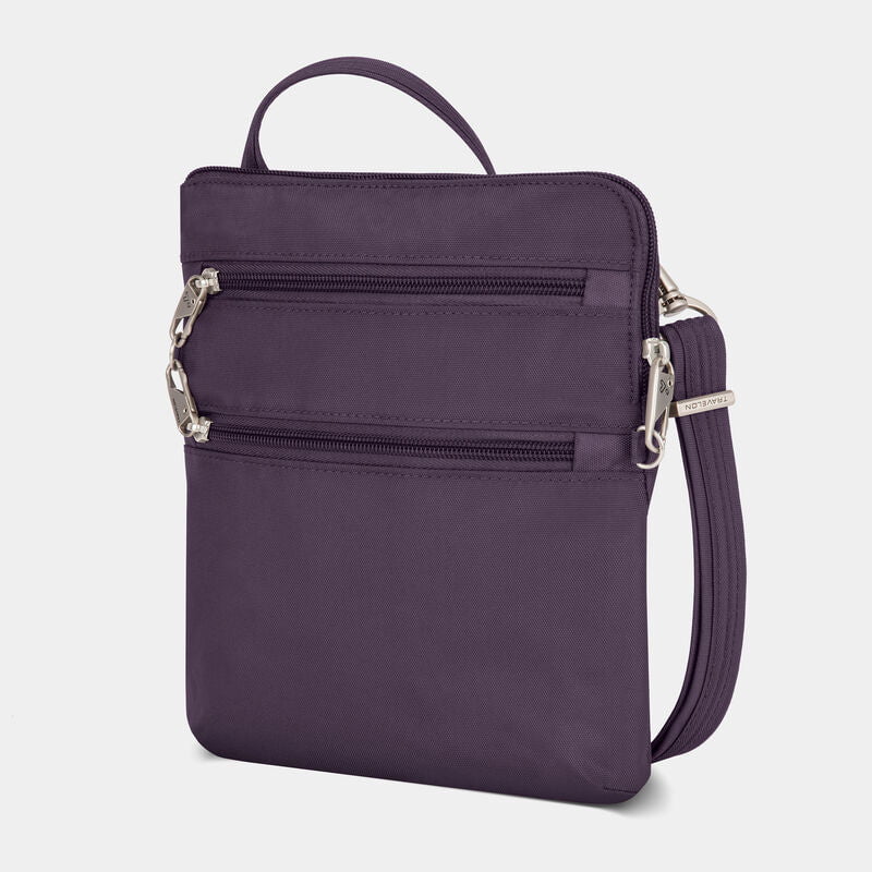 Travelon Anti-Theft Crossbody Bag for Women - Slim RFID Blocking Purse with Double Zipper for Travel, Commuting & Daily Use
