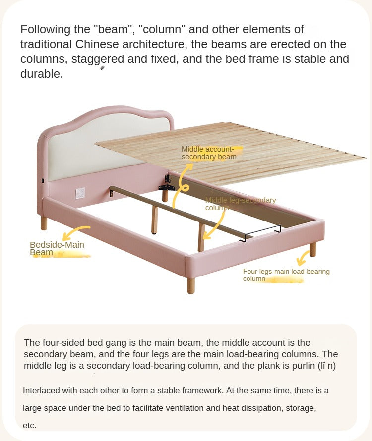 Organic Leather Kids Soft Cloud Bed - Ultra Comfortable & Hypoallergenic Toddler Bed for Nursery, Bedroom, or Playroom - Perfect for Relaxation & Sweet Dreams