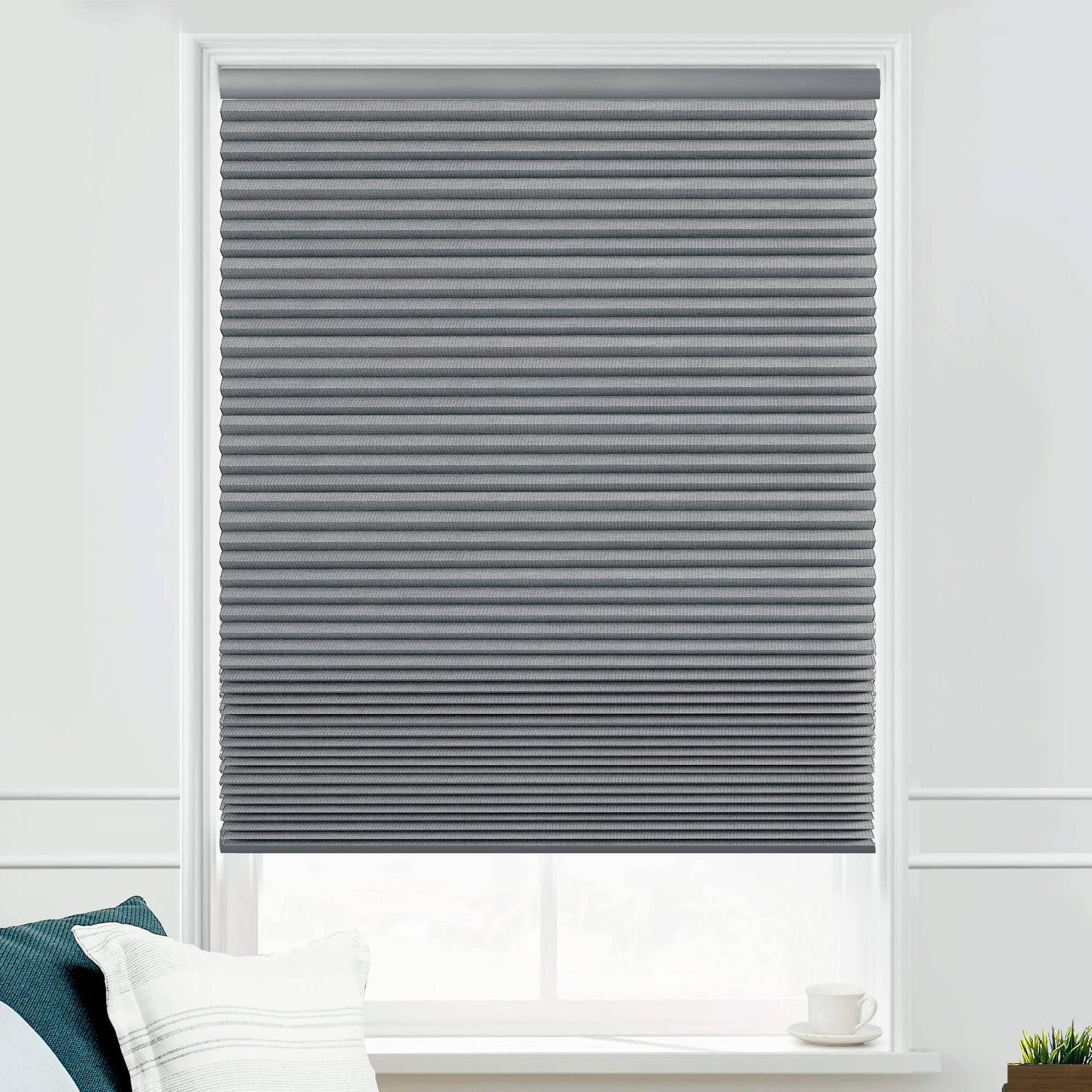 Premium Blackout Cellular Shades - Cordless Honeycomb Blinds for Windows, 1.5