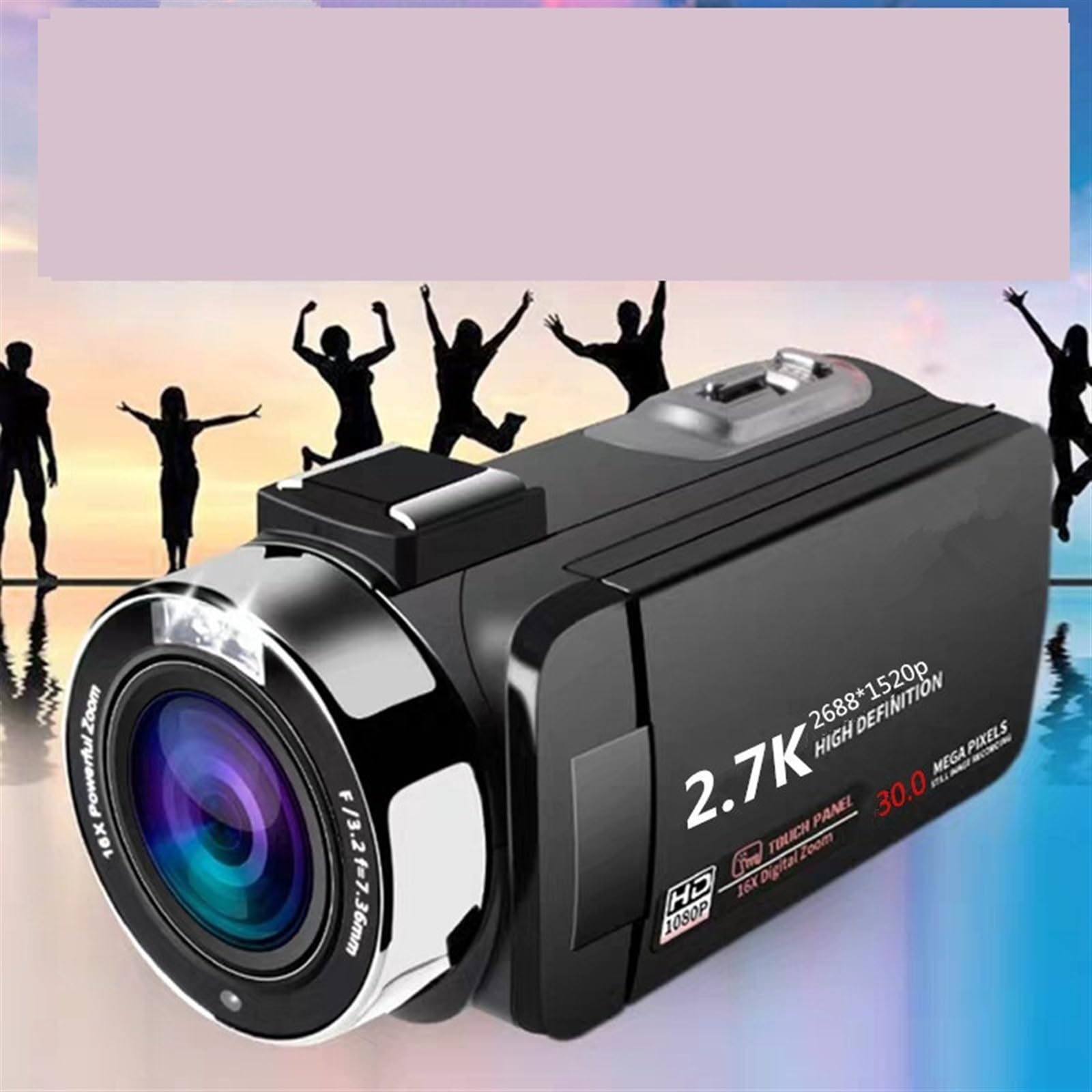 NMBHUS 30MP HD Digital Video Camera with Wide Angle Lens - Portable Travel Camcorder for Vlogging, Selfie, YouTube, and Home Movies (Black) - Perfect for Travel, Outdoor Adventures, and Family Events
