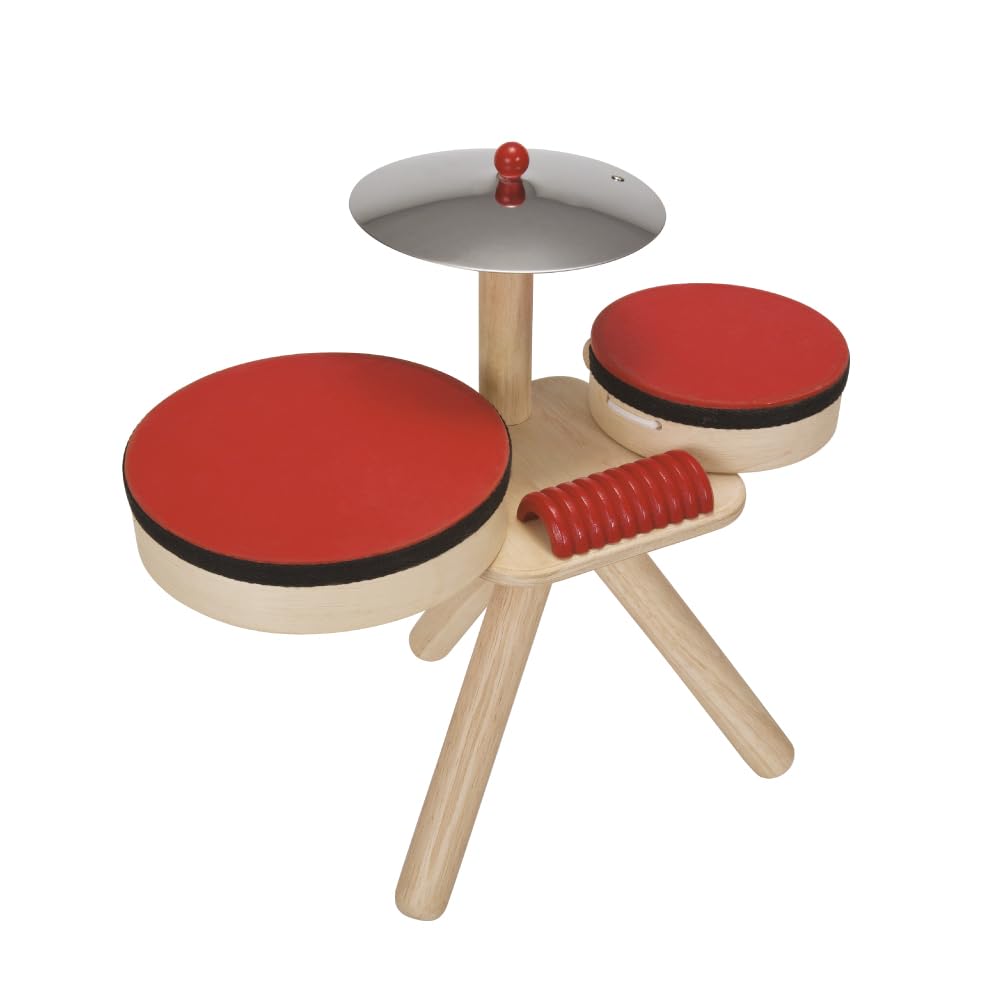 PlanToys Musical Band Set - Wooden Percussion Instruments for Kids, Toddler Musical Toys with Drum, Xylophone & More - Perfect for Early Learning, Music Play & Sensory Development