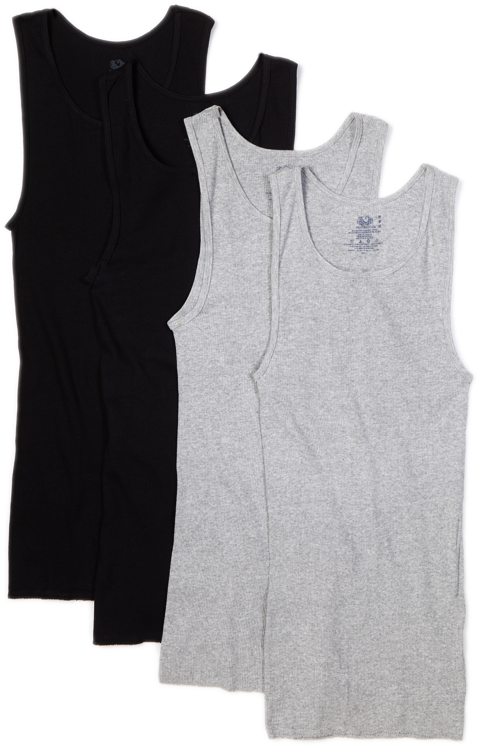 Fruit of the Loom Men's A-Shirt Multipack - 3 Pack Cotton Undershirts for Workout, Layering & Casual Wear | Breathable & Comfortable Tank Tops for Men