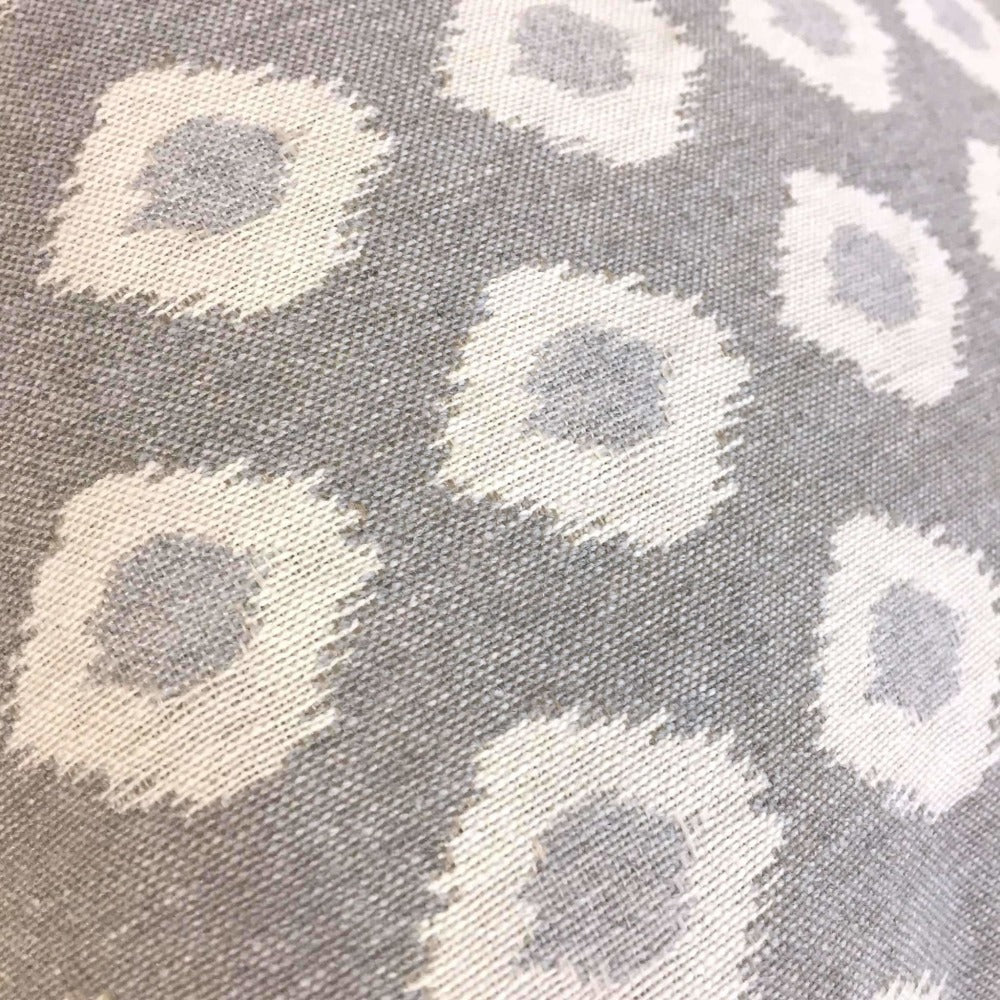 Gray Cream Ikat Dots Pillow Cover - Decorative Throw Pillow Case for Sofa, Bed, Couch - Boho Home Decor Accent (18x18 Inches)