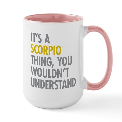 White/Pink Inside - Scorpio Thing Large Mug
