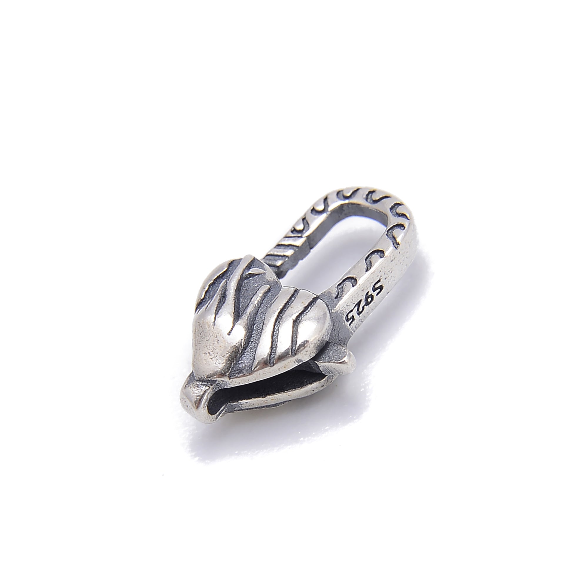 925 Sterling Silver Anti-Tarnish Heart Clasp - 8.5x15mm (2 Pieces) - Perfect for Jewelry Making, DIY Bracelets & Necklaces - Elegant Gift for Valentine's Day & Anniversaries