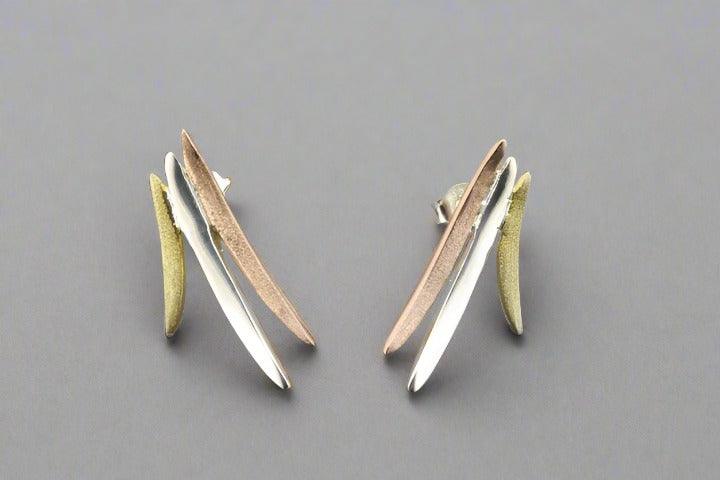 Brontes Stud Earrings for Women - Silver, Gold & Rose Gold Jewelry - Perfect for Everyday Wear, Parties & Gifts