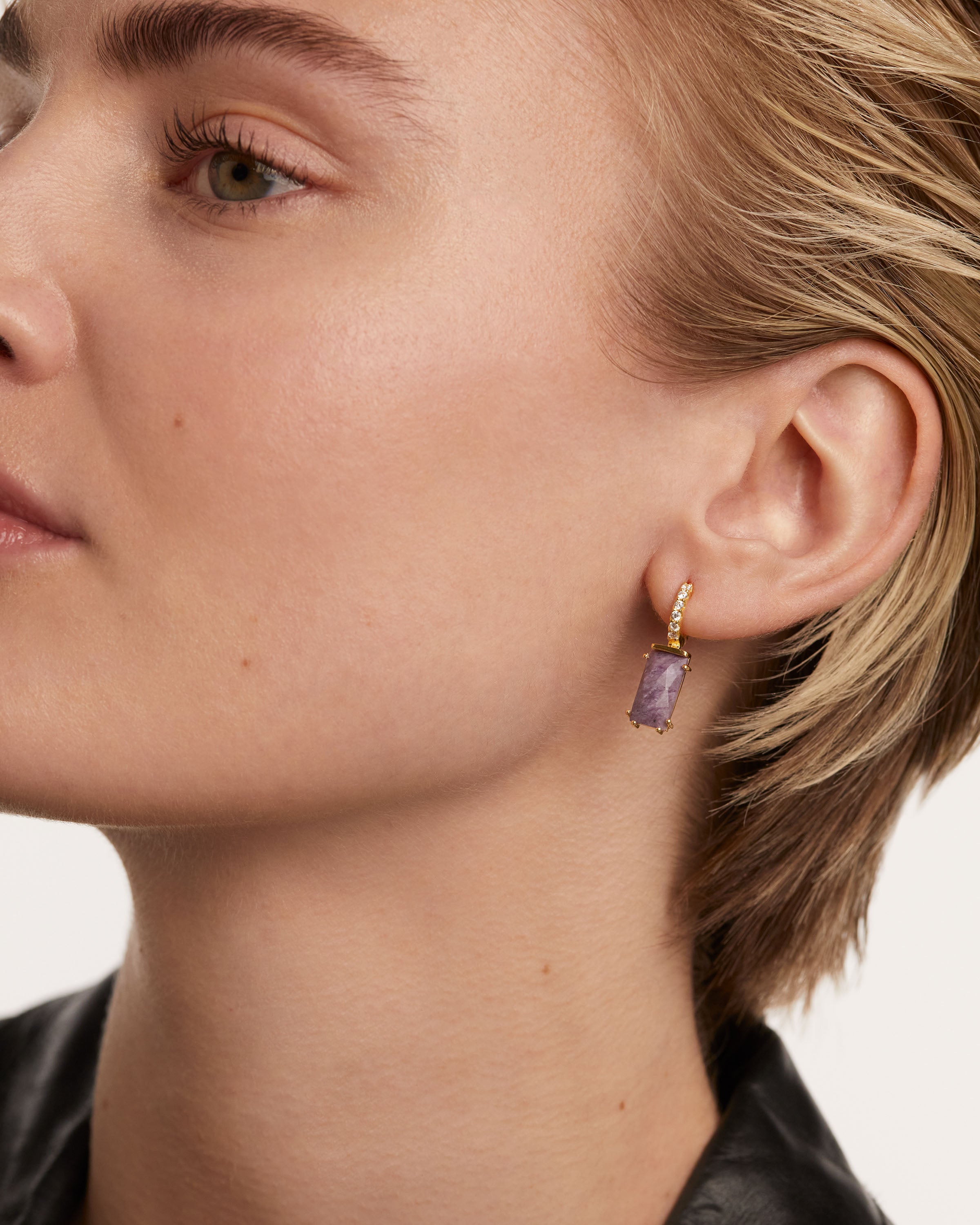 Kaori Charoite Single Earring - Handmade Purple Gemstone Jewelry for Women - Perfect for Parties, Weddings & Special Occasions