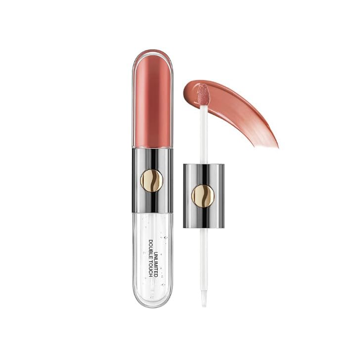 VBA Two-Step Liquid Lipstick with Moisturizing Lip Oil - Double Head Waterproof Lip Gloss, Non-Sticky Tinted Matte Finish, Fruit Flavor (Shade 103) | Perfect for Day & Night Wear, Parties, Dates & Everyday Makeup