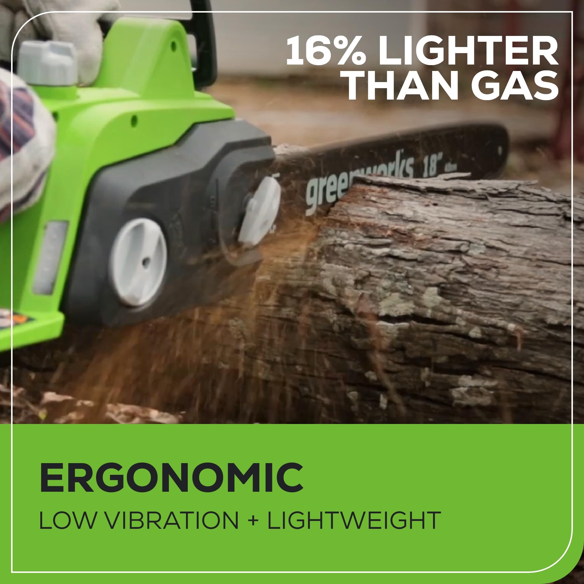 Greenworks 14.5 Amp 18-Inch Corded Electric Chainsaw with Oregon Bar & Chain - Model 20332 - Automatic Oiler & Tool-Free Chain Tensioning - Perfect for Tree Trimming, Firewood Cutting & DIY Landscaping Projects