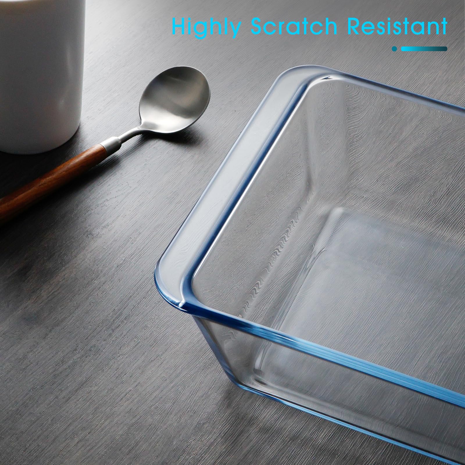 Nutriups 3.7QT (11.5x8 Inches) Large Rectangular Glass Baking Dish - Oven & Microwave Safe Casserole Pan for Lasagna, Roasting, Baking | Perfect for Family Dinners, Meal Prep & Holiday Cooking